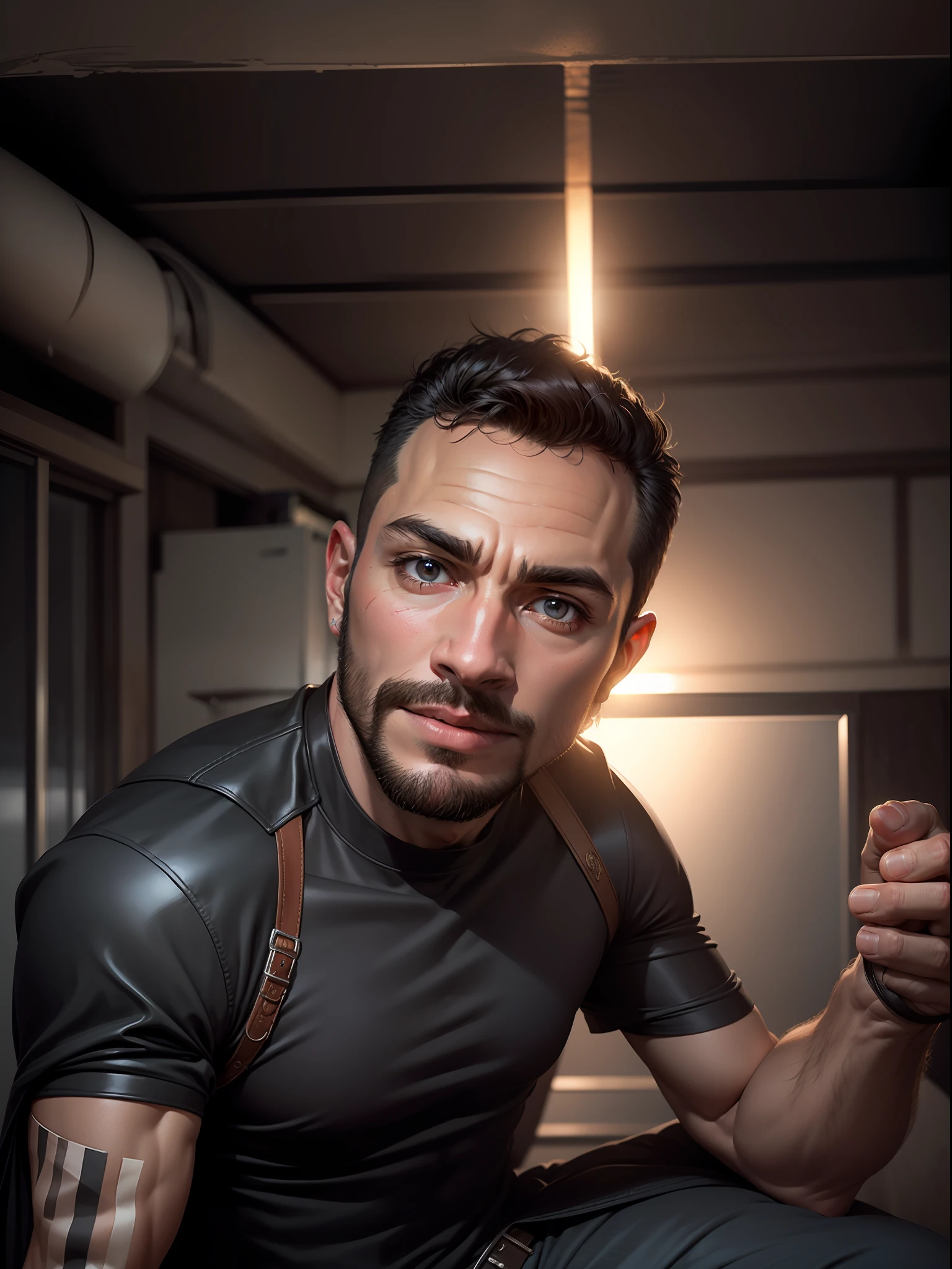 Change background, handsome Hunk,8k 4k realistic