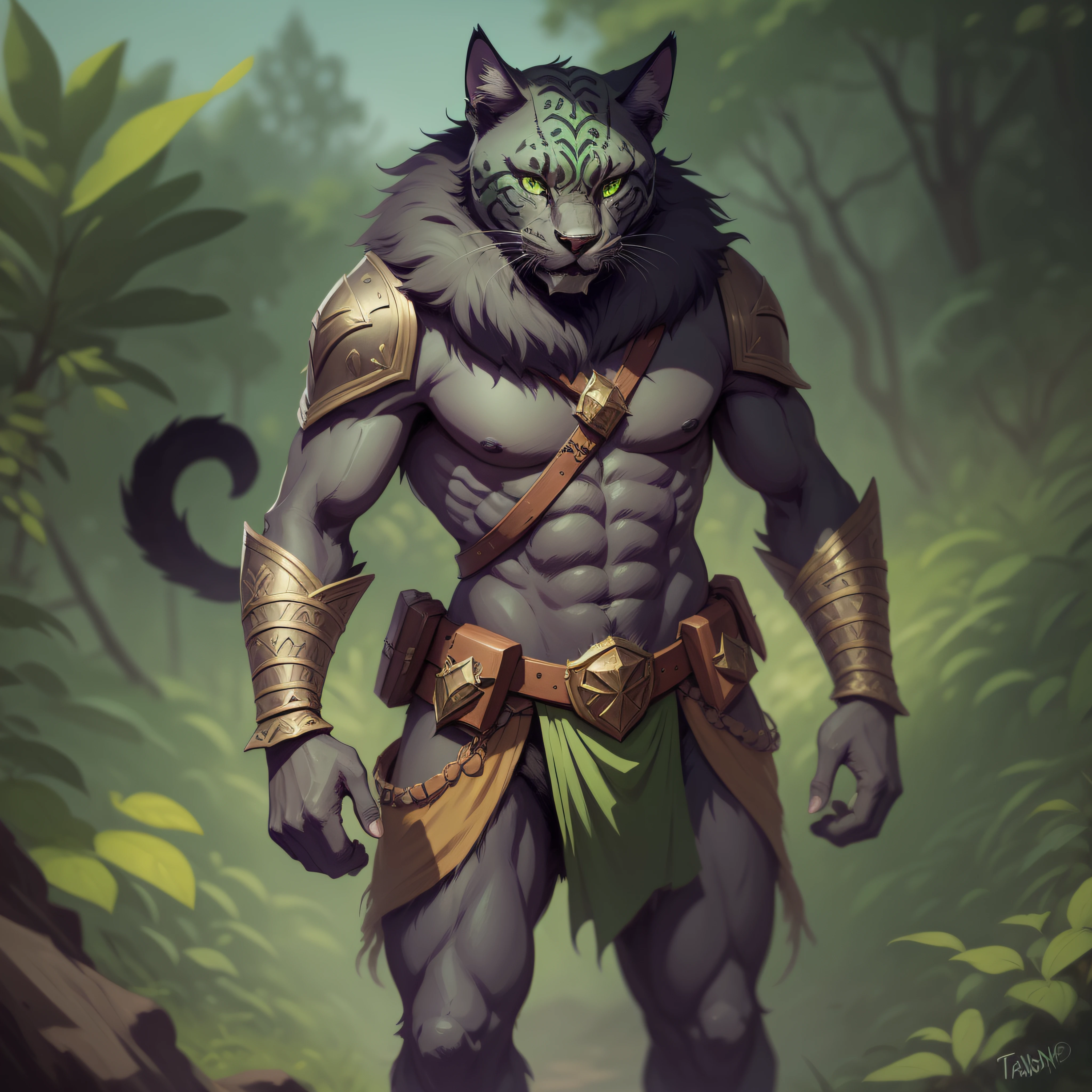 full body incredibly shadow magnificent, true shadow rogue male tabaxi, D&D realistic illustration art character whit snow panther head style , sharp lense, professional photographie, 30mm lense, detail love, good quality, unreal engine 5, wallpaper, colerful, highly detailed, 8k, soft light, photo realistic,feline eyes --auto