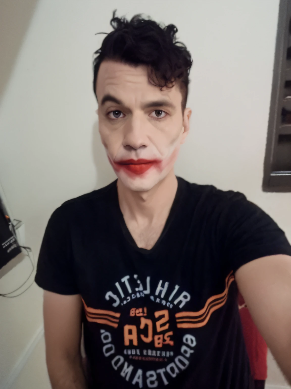 A Joker\(Joker 2019\) ,epic, realistic, faded, neutral colors, ((((hdr)))), ((((muted colors)))), intricate scene, artstation, hyperdetailed, cinematic shot, warm lights, dramatic light, intricate details, vignette, complex background, [[teal and orange]], slate gray atmosphere