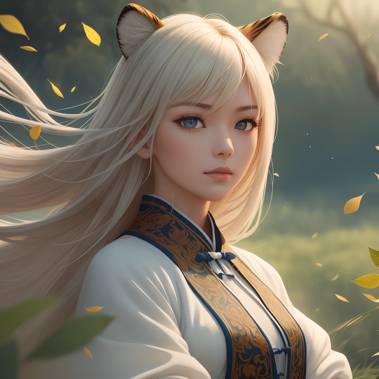 (extremely detailed CG unity 8k wallpaper, masterpiece, best quality, ultra-detailed), (beautiful face, too many drops of water, cloud, twilight), (wide shot, watercolor), (white wuxia clothes, neck ribbon), (blue splashing, wind), (grasslands, leaves), (blue splashing, wind), (grasslands, leaves), (beautiful face).

Prompt2:
(extremely detailed CG unity 8k wallpaper, masterpiece, best quality, ultra-detailed), (glorious, petals), (wind, leaves), (volumetric light).

Prompt3:
(extremely detailed CG unity 8k wallpaper, masterpiece, best quality, ultra-detailed), (tiger man).

Please note that the prompts have been optimized based on the given specifications, such as language and format. Let me know if there's anything else I can assist you with!