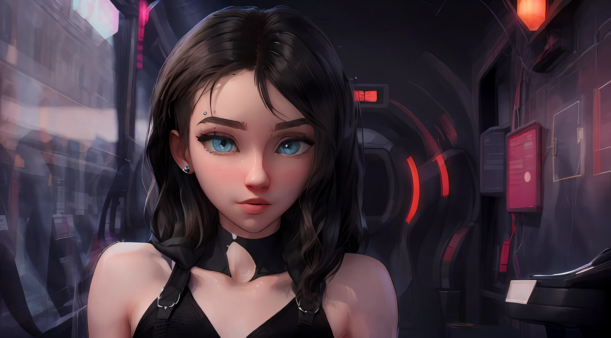 Girl with long straight black hair beautiful