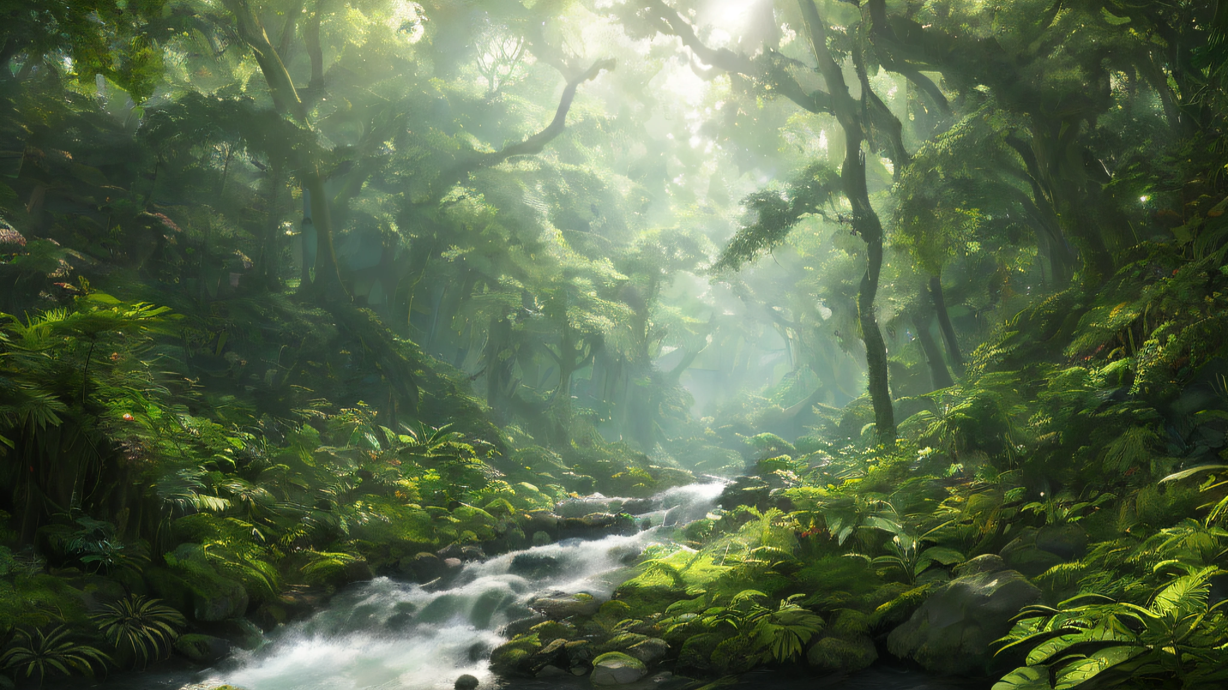 a dense jungle of trees where no one is present, trending on artstation, sharp focus, studio photo, intricate details, highly detailed, by greg rutkowski --auto
