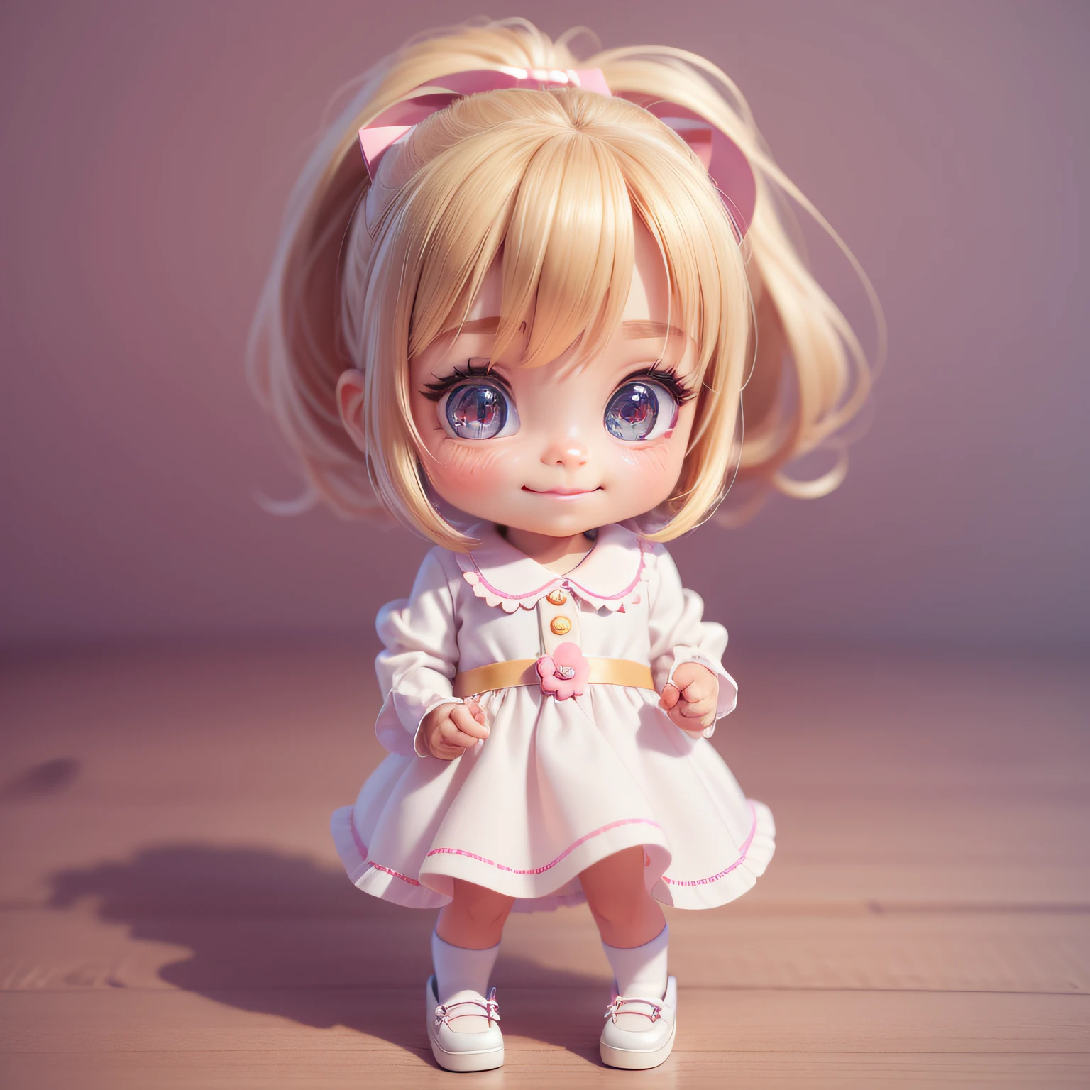 full body, a girl, little girl child, 5 years old, blonde hair, blue eyes tourmaline, sparkling iris, high ponytail, pink dress escurso, shoes, smile, happy, standing, looking forward, towards the viewer, character 3d, portrait style pixar photo 8 k, beautiful pixar character, pixar cute character design, as a pixar character,  renderman pixar render, pixar character, portrayed as a pixar character, adorable digital painting, ideal pixar character, arnold maya render, pixar character design, by pixar, cute character, render in pixar, white background
