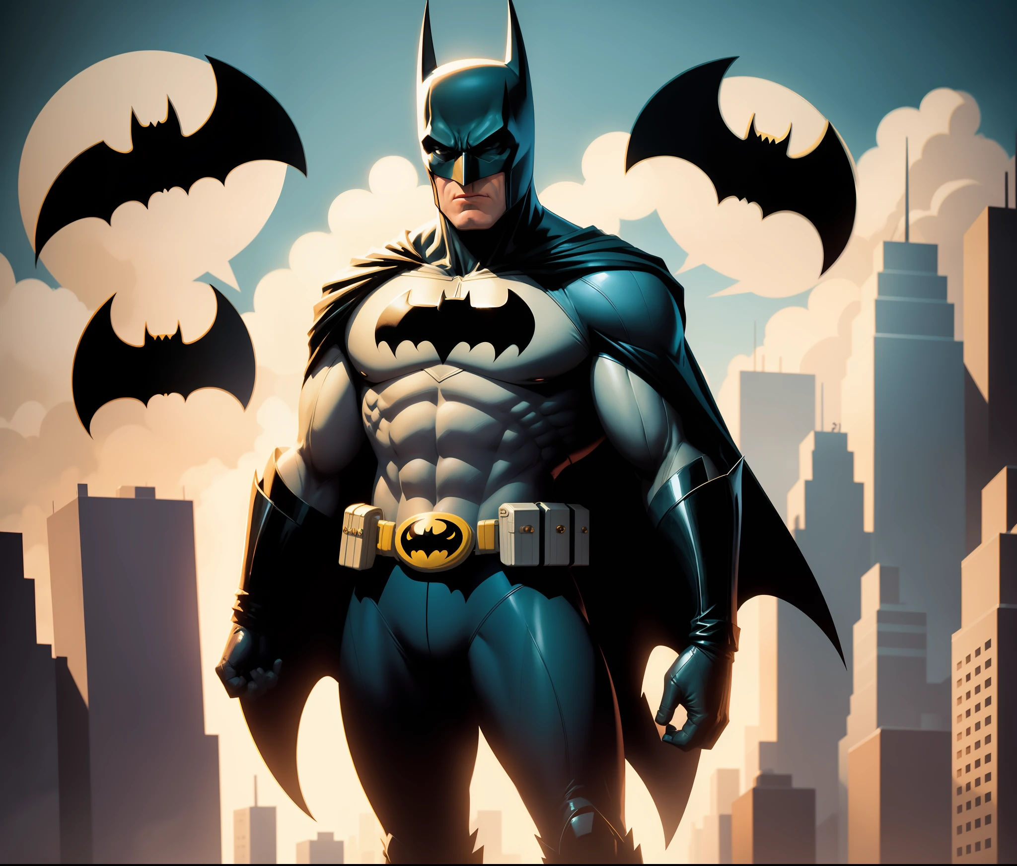 batman animated figures from the animated animated movie, by Bruce Timm, by Hanna-Barbera, inspired by Bruce Timm, darwyn cooke, in batman comics, batman, in batman comic book, by Dick Bickenbach, hanna barbera, inspired by Alex Toth, film still of batman, style of dc comics, hanna barbera style, from movie batman