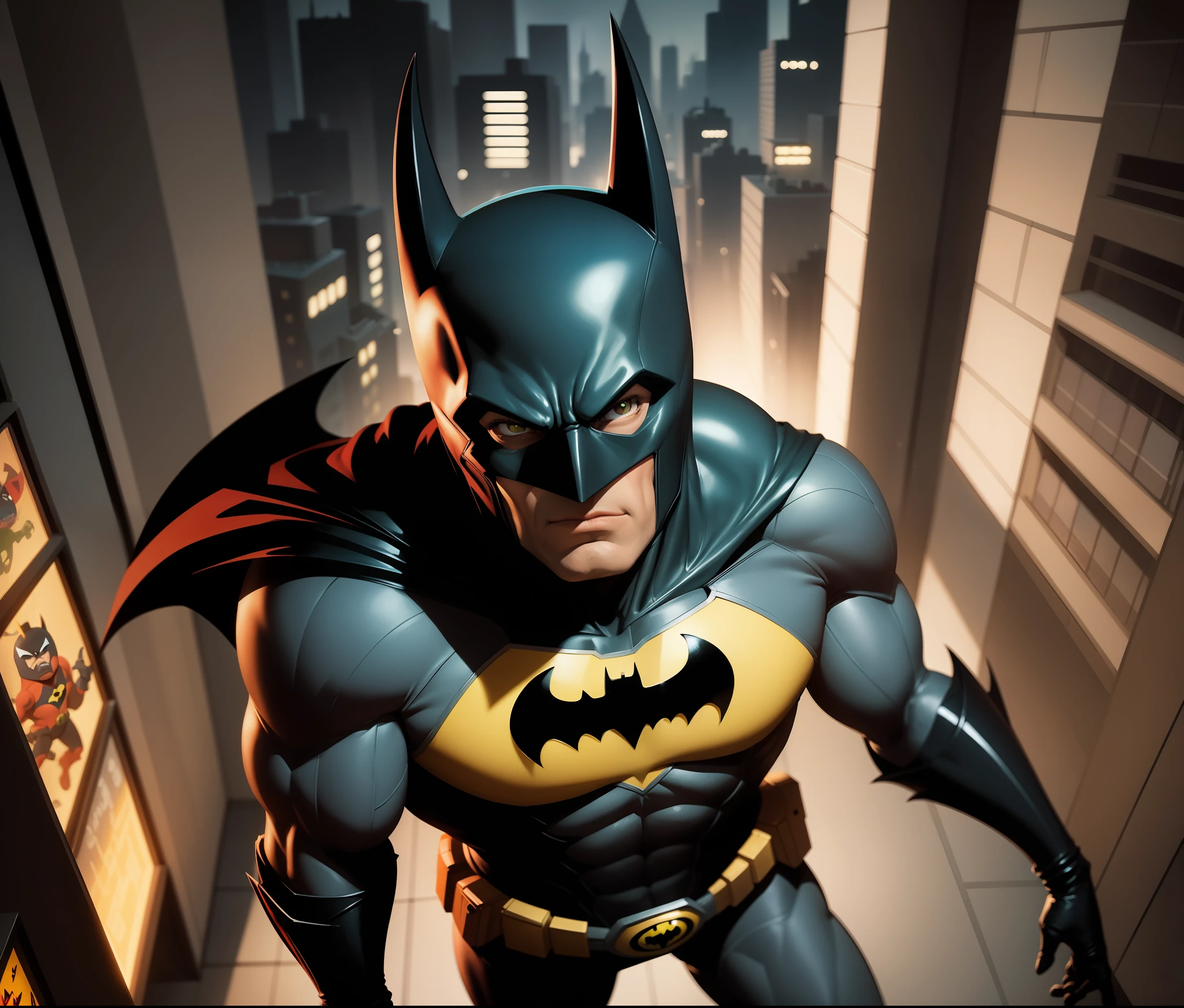 batman animated figures from the animated animated movie, by Bruce Timm, by Hanna-Barbera, inspired by Bruce Timm, darwyn cooke, in batman comics, batman, in batman comic book, by Dick Bickenbach, hanna barbera, inspired by Alex Toth, film still of batman, style of dc comics, hanna barbera style, from movie batman