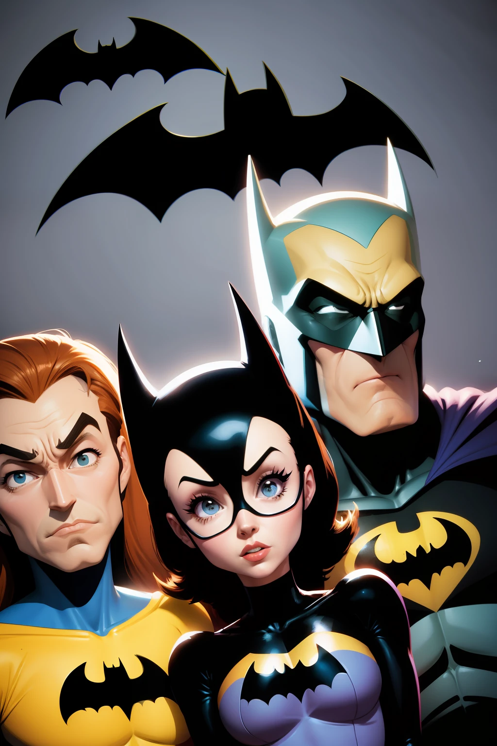 batman animated figures from the animated animated movie, by Bruce Timm, by Hanna-Barbera, inspired by Bruce Timm, darwyn cooke, in batman comics, batman, in batman comic book, by Dick Bickenbach, hanna barbera, inspired by Alex Toth, film still of batman, style of dc comics, hanna barbera style, from movie batman