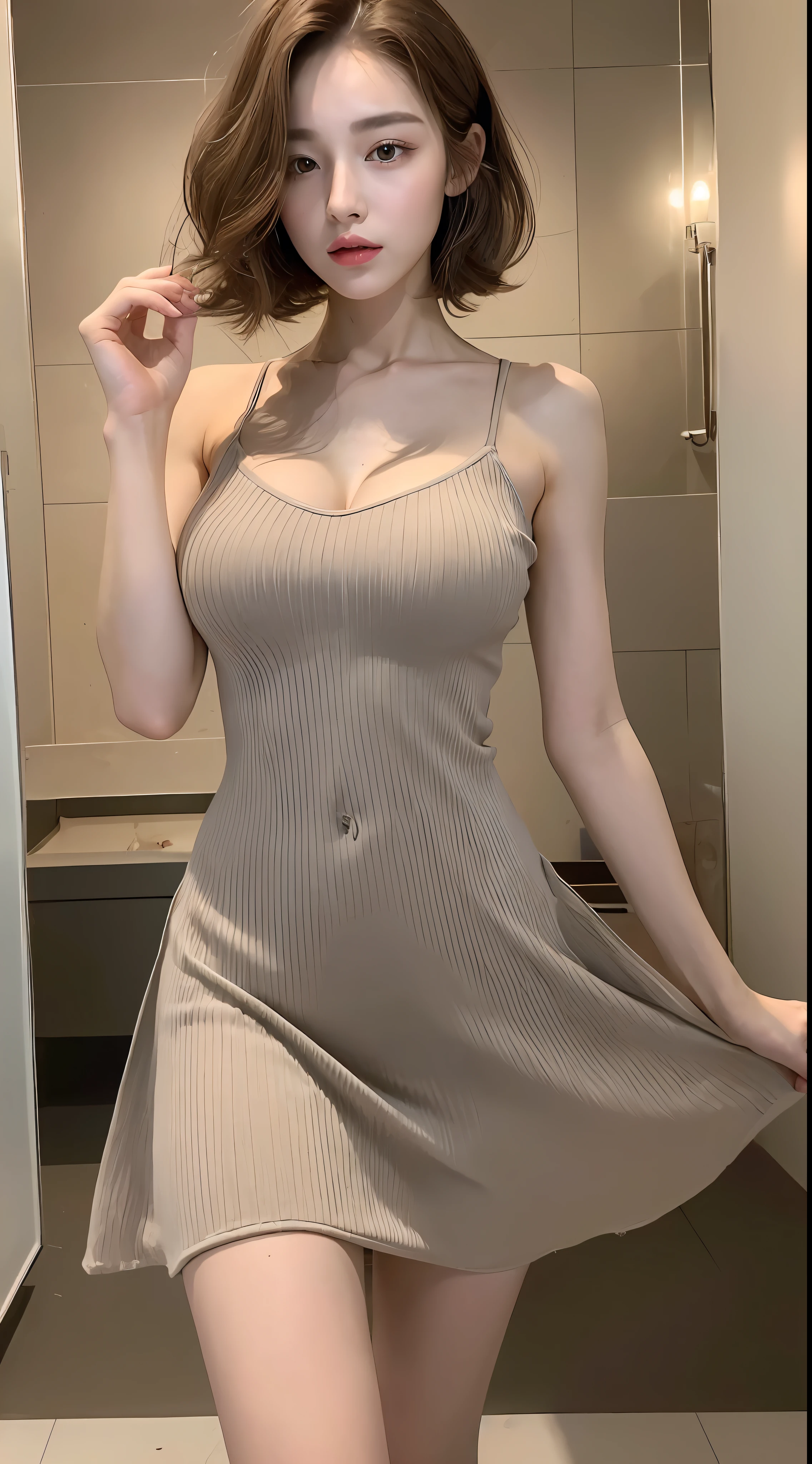 ((Best Quality, 8K, Masterpiece: 1.3)), 1girl, Slim Abs Beauty: 1.3, (Hairstyle Casual, Big Breasts: 1.2), Dress: 1.1, Super Fine Face, Delicate Eyes, Double Eyelids, Home