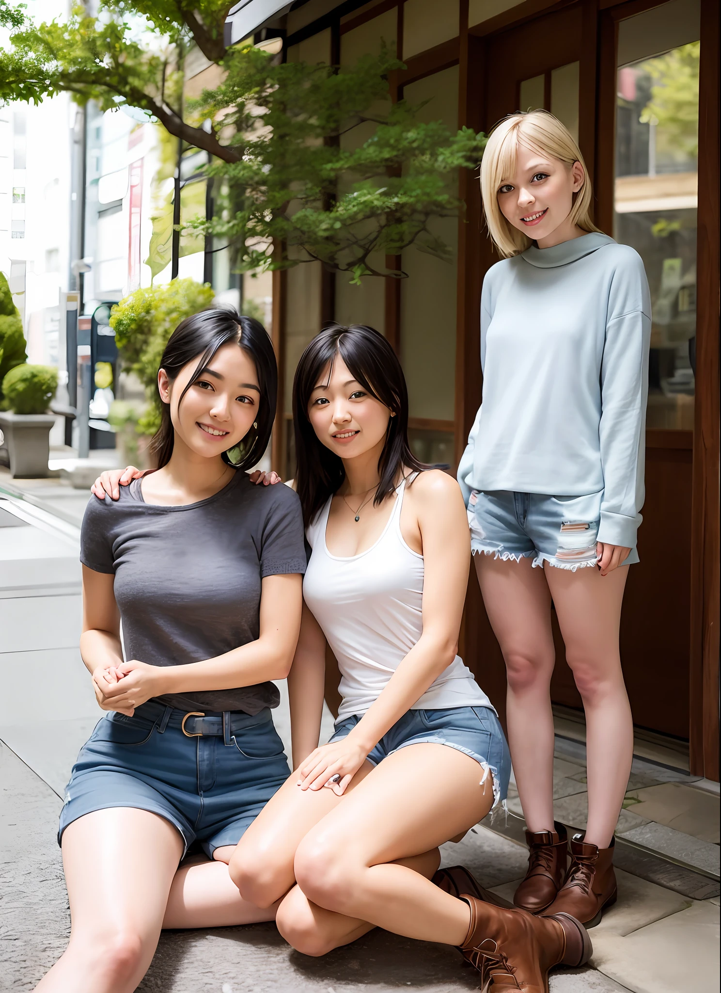 beauties, shorts, short boots, blondes, Japan,