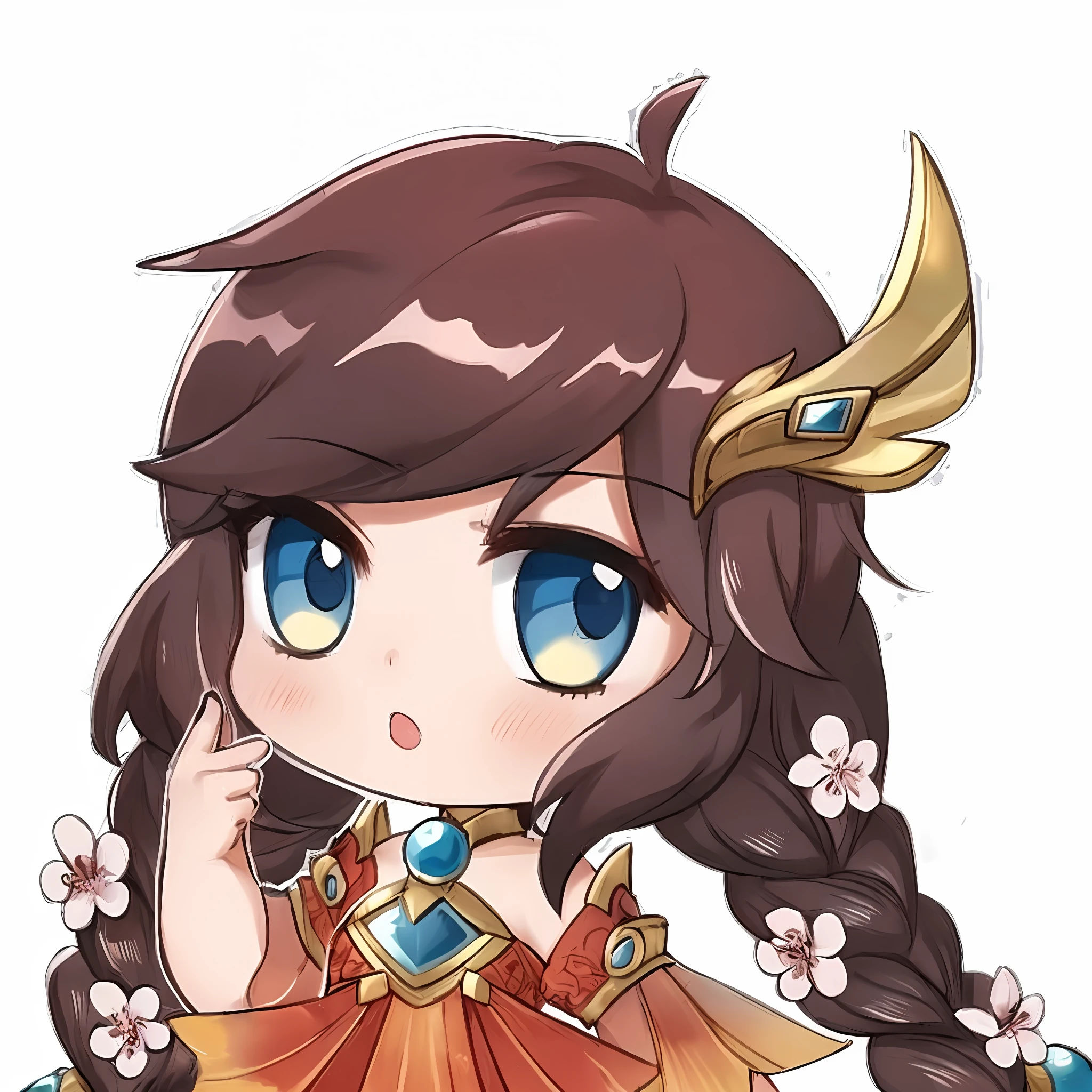 a cartoon girl with long hair and blue eyes wearing a red dress, chibi, inspired by Li Mei-shu, character art of maple story, zenra taliyah, advanced digital chibi art, youthful taliyah, chibi art, taliyah, chibi girl, anime chibi, heise jinyao, anime goddess, loli, anime moe artstyle, inspired by Pu Hua