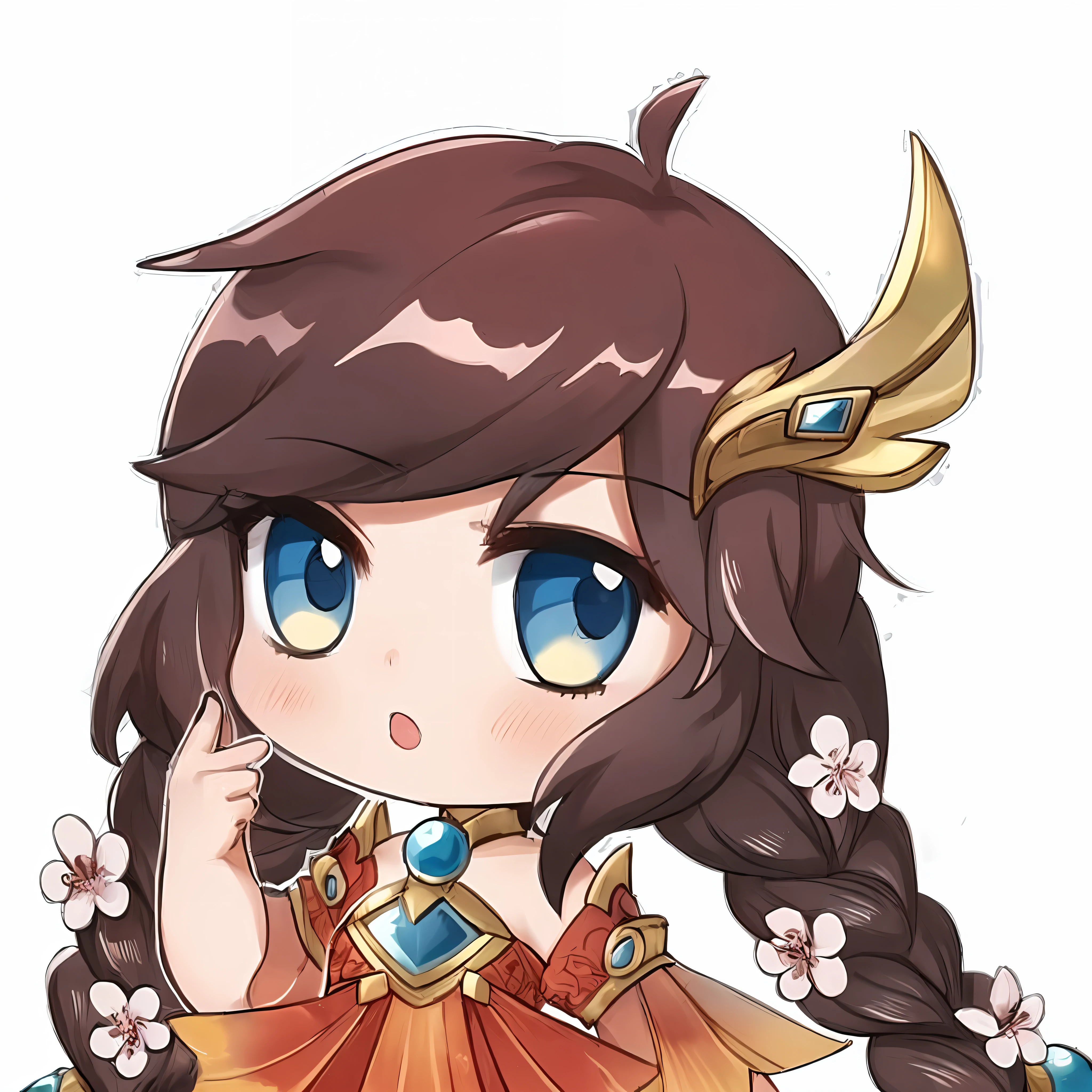 a cartoon girl with long hair and blue eyes wearing a red dress, chibi, inspired by Li Mei-shu, character art of maple story, zenra taliyah, advanced digital chibi art, youthful taliyah, chibi art, taliyah, chibi girl, anime chibi, heise jinyao, anime goddess, loli, anime moe artstyle, inspired by Pu Hua