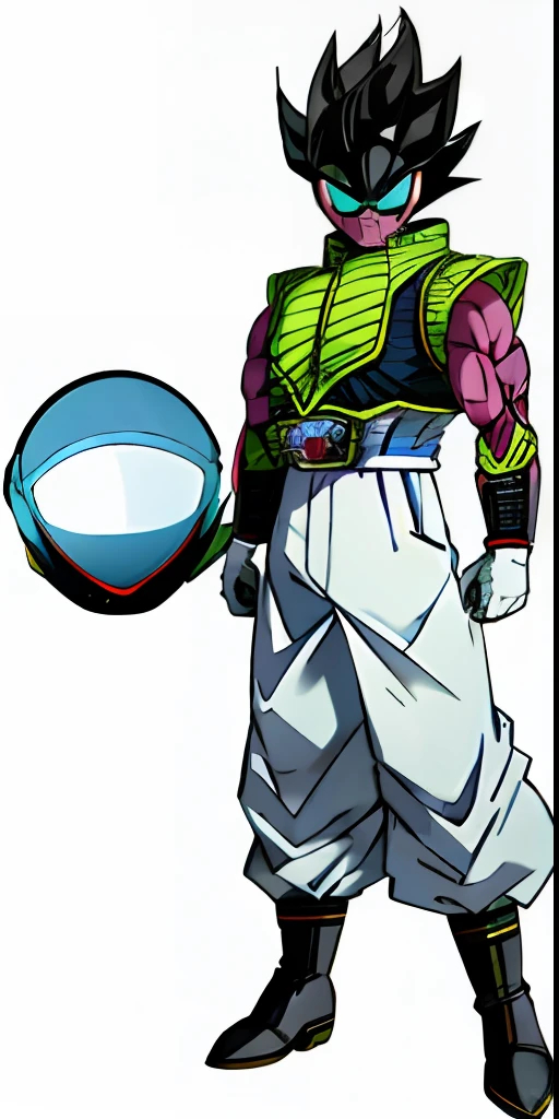 kamen rider, gogeta, vest, blue colors, white pants, dark boots, hd, highres