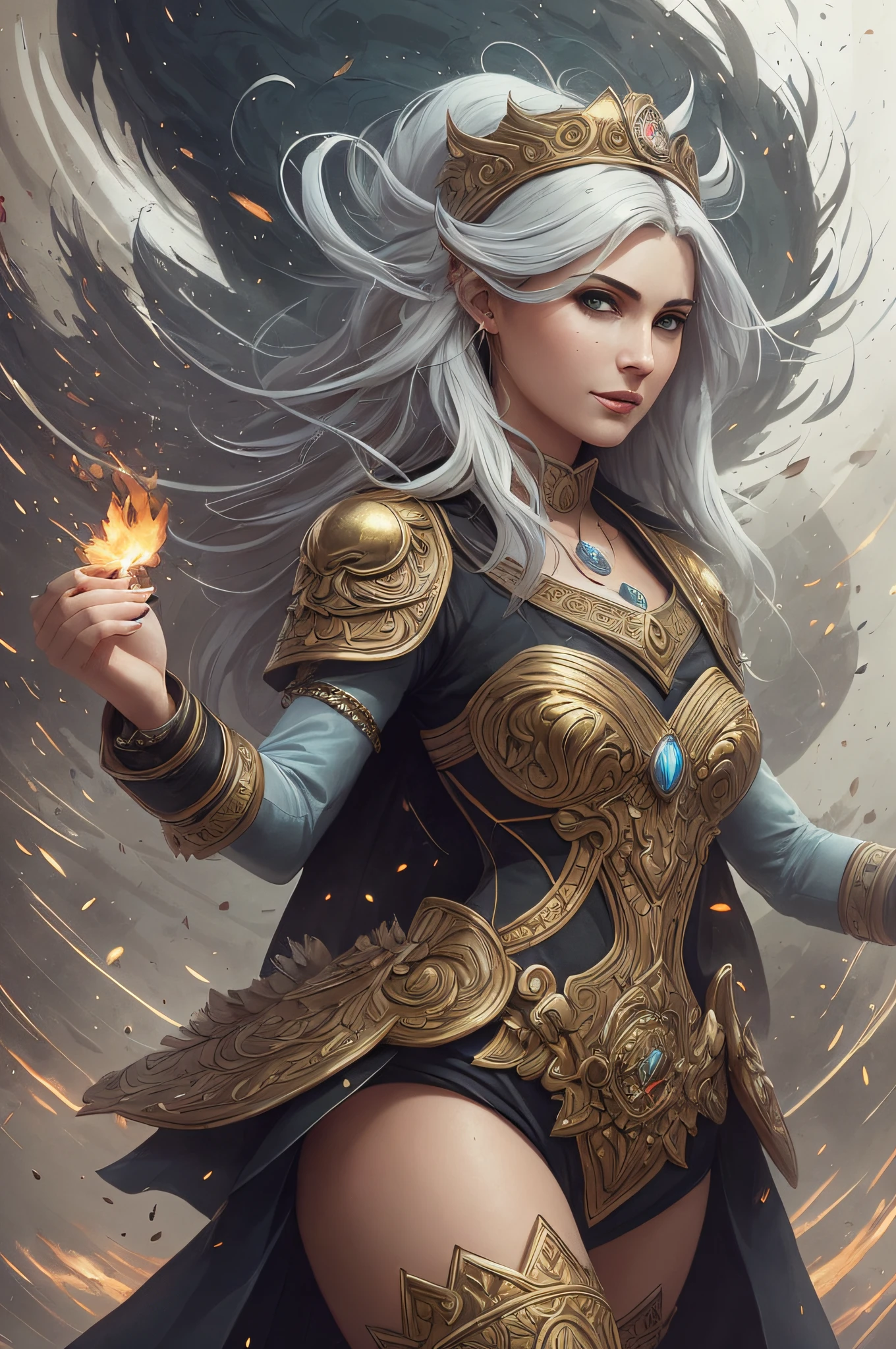 (((full body photo))) , cinematic Design of a beautiful Greek priestess of Olympus awarded and highly detailed, embellished with golden armor style silver details, antique creative, fashion ideas, with rays wrapped around the body, artistic details, maximum design, academy winning cinematic image, incredibly beautiful and cute face, Rachel Cooke smile, Instagram, Soft box light on both sides,  low saturation, glass hour, wide hips, blue eyes long white hair, superior photographic quality, realistic photo Sony Alpha 8, low saturation image, super quality, 8k, hot background, smoky and hazy fantasy, moritz Cornelis Escher spheres, releasing flames by the hands, ultra art deco style, carbon, science fiction, symmetry, depth of field, intricate, elegant, highly detailed,  Hyperdetailed face, digital painting, professional sinister concept art, sharp focus, illustration as imagined by Greg Rutkowski and Borris Vallejo and stylized by Jean-Baptiste Monge, Pink, Comic style, Perfect anatomy, Centered, Approaching perfection, Dynamic, Highly detailed, Artstation, Conceptual art, Smooth, Sharp focus, Illustration, Griffiths and wadim kashin meat art, Trends in Artstation, Sharp focus, Studio photo,  Complex Details, Highly Detailed, By Greg Rutkowski
