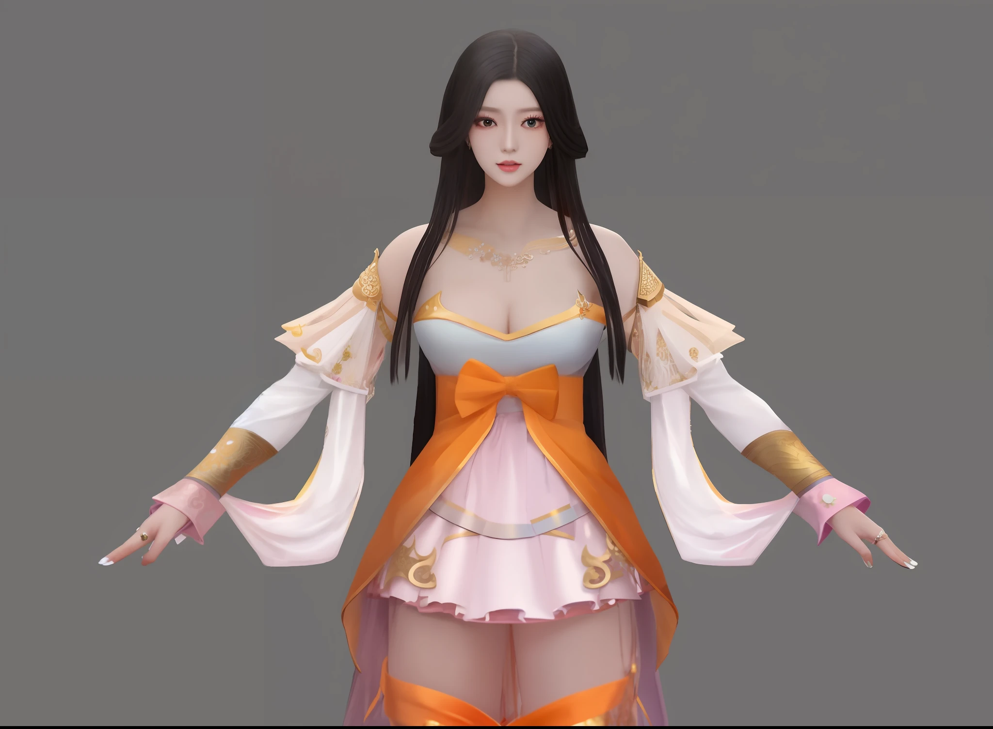 a close up of a woman in a dress with long black hair, full body xianxia, yun ling, a beautiful fantasy empress, inspired by Li Mei-shu, bian lian, female character, g liulian art style, render of april, inspired by Ju Lian, korean mmo, inspired by Qiu Ying, hyperdetailed fantasy character