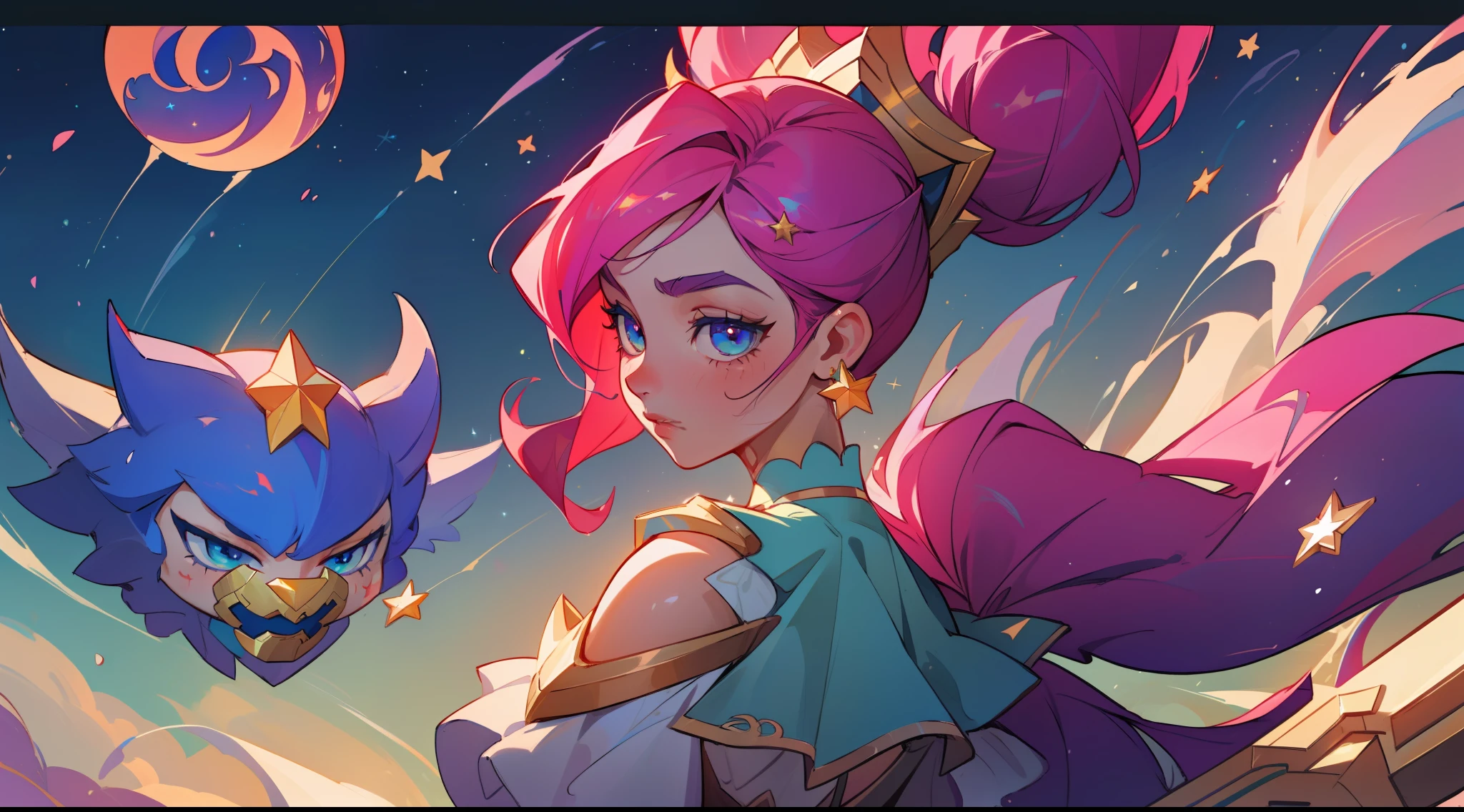 (masterpiece, best quality), intricate details, 8k, artstation, wallpaper, official art, splash art, sharp focus,
1girl, star guardian, league of legends