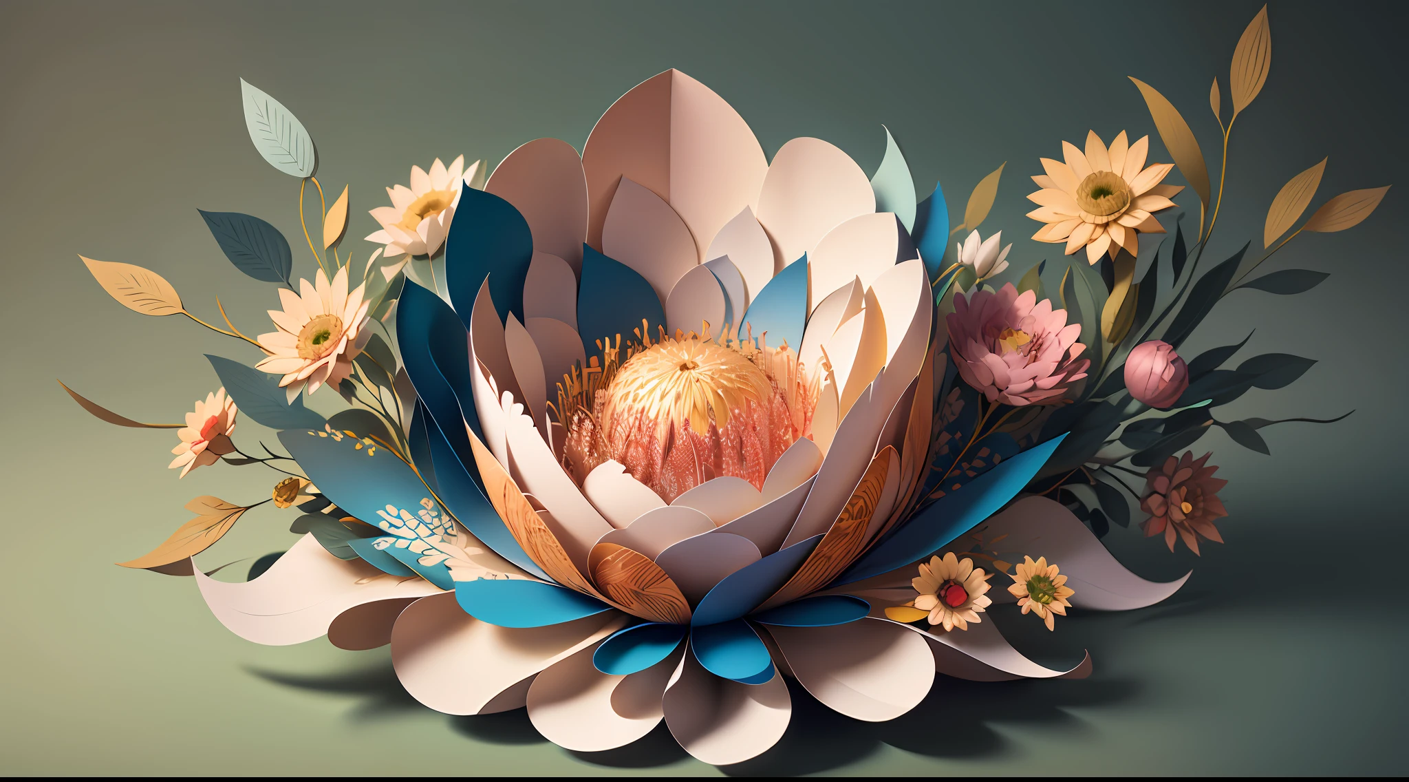 ((masterpiece))), bestquality, illustration, beautifuldetailedglow, paper_cut, wallpaper