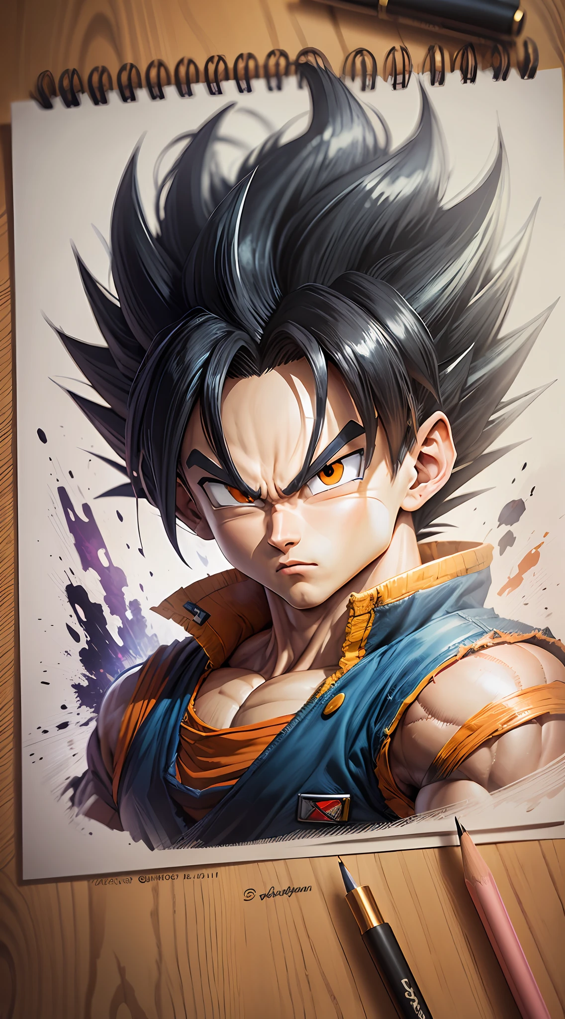 Dragon Ball Goku consists of - Art - O - Dragon, hand drawn, pencil ink, Vegeta, with Vegeta hair, Prince Vegeta, Dragon Ball Art Style, Wild Spike Black Saiyan Hair, Akira Toriyama style, Dragon Ball concept art, inspired by Seki Toriyama, Dragon Ball style, HD artwork, character Dragon Ball, Dragon Ball Z style --auto --s2