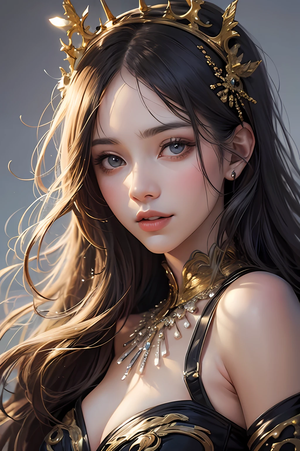Focus on the person. We create and express the best shining composition of the person. ((Masterpiece)), (((highest quality)))), ((Ultra detail)), (Ultra realistic), (Highly detailed CG illustrations), (Very delicate and beautiful), Girls as masterpieces, highest quality, realistic skin, realistic fabrics, realist illustrations focusing on girls with realistic and ultra-detailed eyes in the center front. This is the absolute rule, and the following sentence expresses the image quality. It is the greatest masterpiece in the history of the class of Inuitsuki Ichigo, in which the owner of the greatest painting talent in human history met an unparalleled beauty and risked his life to depict the most beautiful figure. Create stunning anime artwork that is currently trending on seaStation, showcasing exquisite beauty and captivating aesthetics. 
[AI Artist] Portrait of a Woman

Description:
Draw a portrait of a graceful and attractive woman. Create pieces that highlight her beauty and personality.

Element:
- Female facial features: eyes, hair, skin color, lips, etc.
- Facial expressions and emotions: happiness, calm, confidence, etc.
- Atmosphere: elegant, free, charming, etc.
- Background: Add a suitable background to complement your portrait of a woman.

[Instructions]:
1. Delicately depict a woman's facial features down to the smallest detail. Pay attention to the texture of her eyes, hair, and the transparency of her skin.
2. Capture her facial expressions and emotions. Express her smile and natural expression in a way that resonates with the observer.
3. Use the right lights and shadows to express her atmosphere. Try to make the soft light complement her beauty.
4. Choose an appropriate background. Consider the colors and elements of the background to make her portrait more attractive.

Note:
- Aim for high-quality illustrations.
- Create pieces that will highlight her beauty and charm.
- If necessary, make multiple trials to generate the best work.