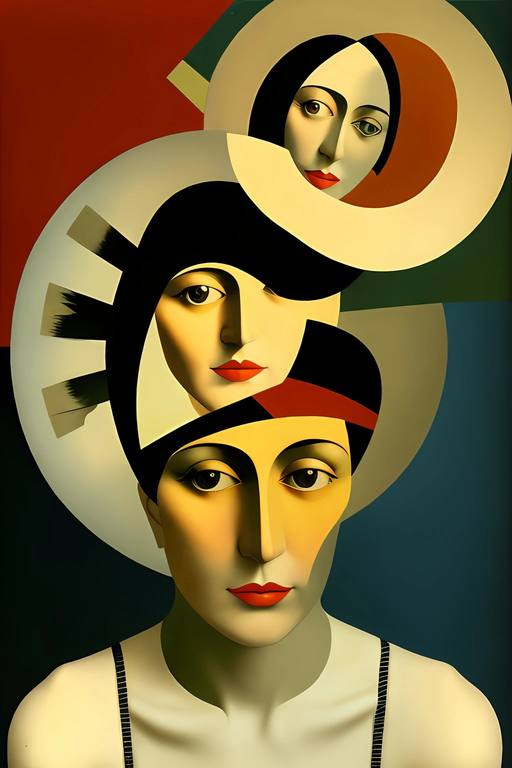 best quality, masterpiece, ultra high resolution, (CCDDA Artstyle: 1.2), in front of the mirror, in style of Tamara Lempicka, ThetaCursed, Michael Parkes, Gustav Klint, Raffaello Ossola, Tiffany Bozic, Tim O'Brien, Wassily Kandinsky, Paul Klee