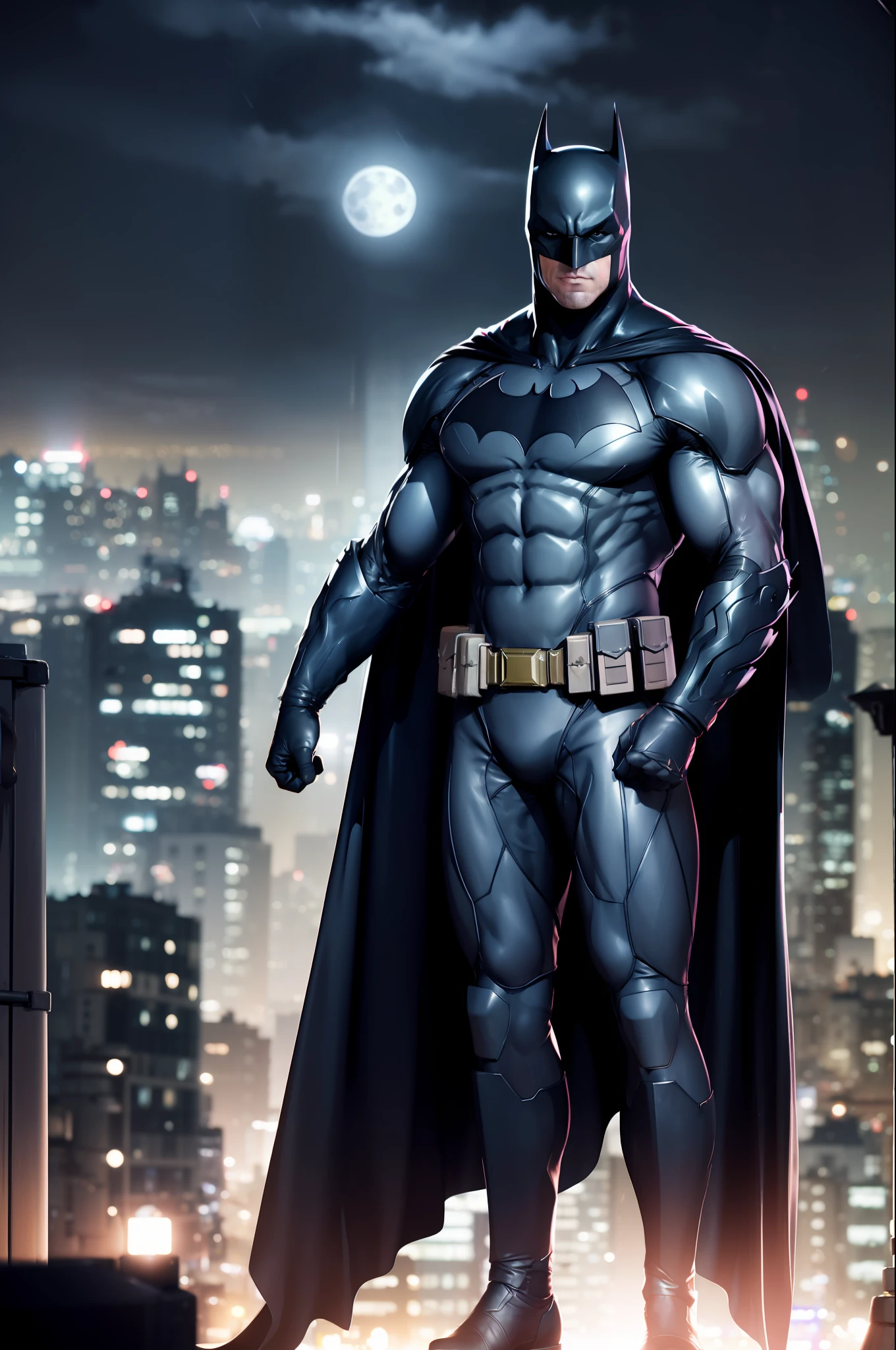 (Night:1.7), in the rain ,Japan, Tokyo, CityView,with a full moon,building,city skyline at night,futuristic city,
Standing at attention,
batman costume, helmet,armor,cape,
batman,
1 Man, looking at viewer,
official art,extremely detailed CG unity 8k wallpaper, perfect lighting,Colorful, Bright_Front_face_Lighting,
(masterpiece:1.0),(best_quality:1.0), ultra high res,4K,ultra-detailed,
photography, 8K, HDR, highres, absurdres:1.2, Kodak portra 400, film grain, blurry background, bokeh:1.2, lens flare, (vibrant_color:1.2)