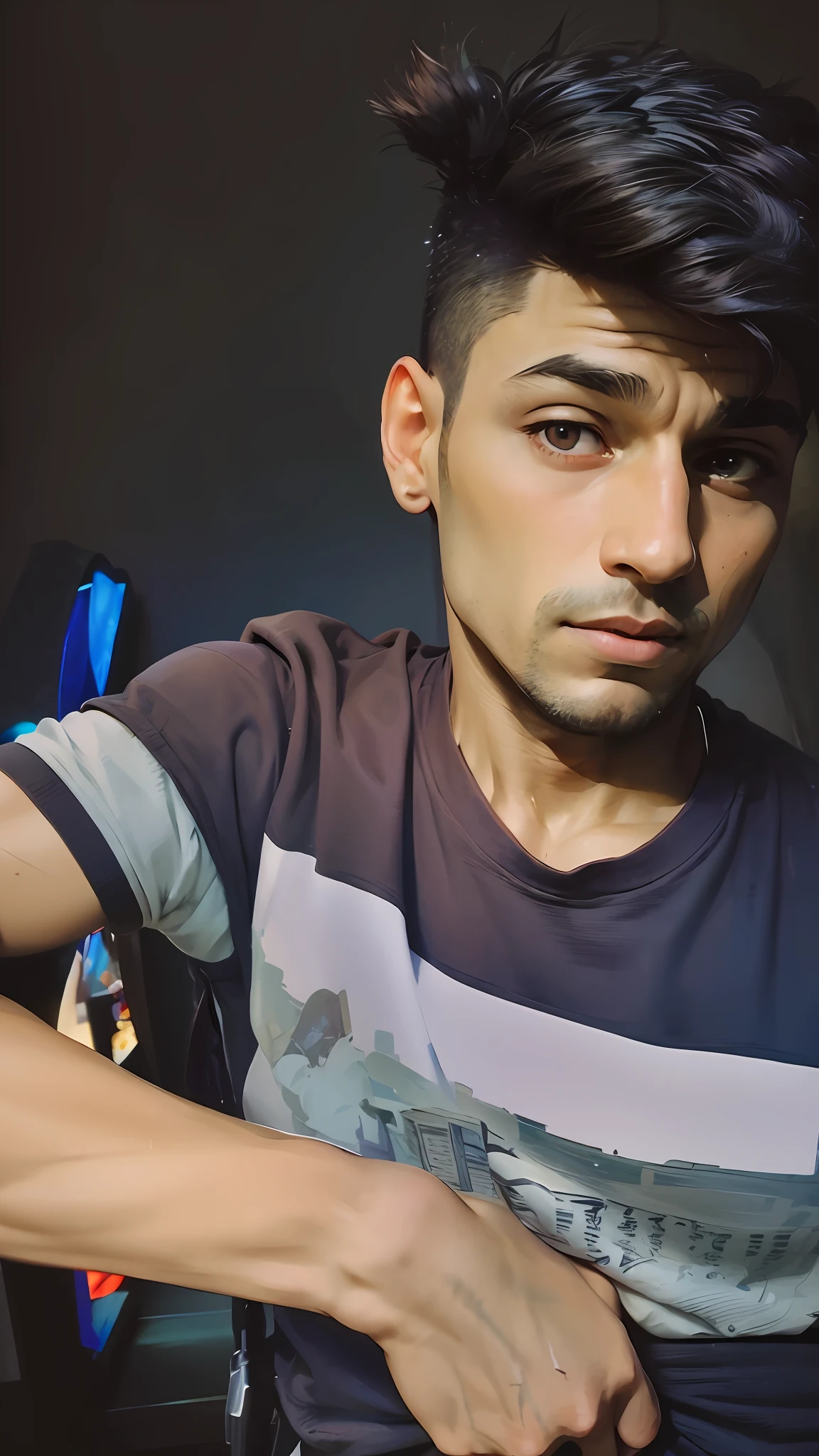 1man, a middle eastern muscular man, wearing a long-sleeved white shirt and tie, hands in trouser pockets, body structure correct, standing in front of a window, soft lighting, masterpiece, best quality, 8k ultra HD, DSLR camera, Midjourney and greg rutkowski's Fujifilm XT3 realistic painting art --auto --s2