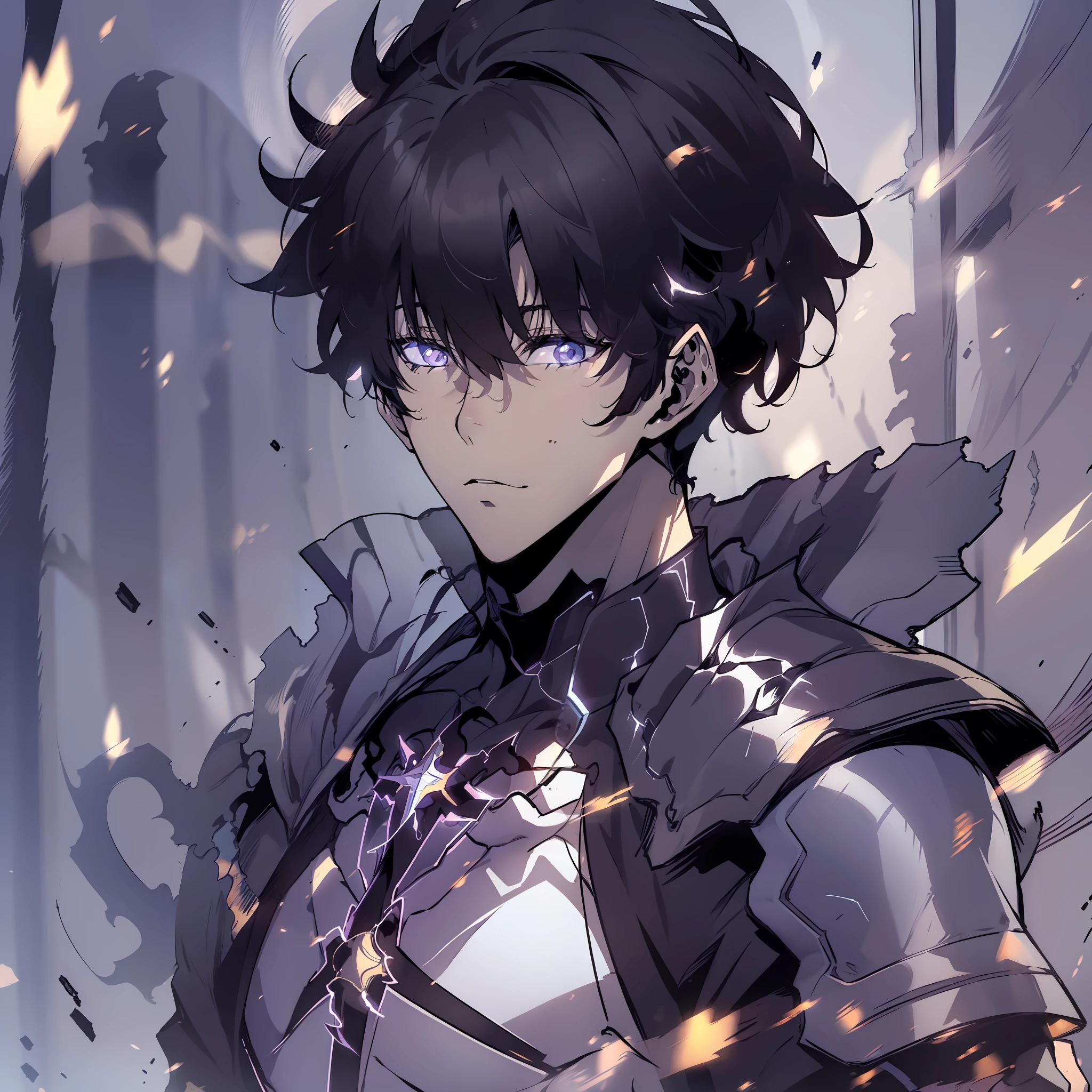 Sung jin woo, solo leveling, 4k, good quality, dark lord, rpg, medieval, black hair, male, looking at camera