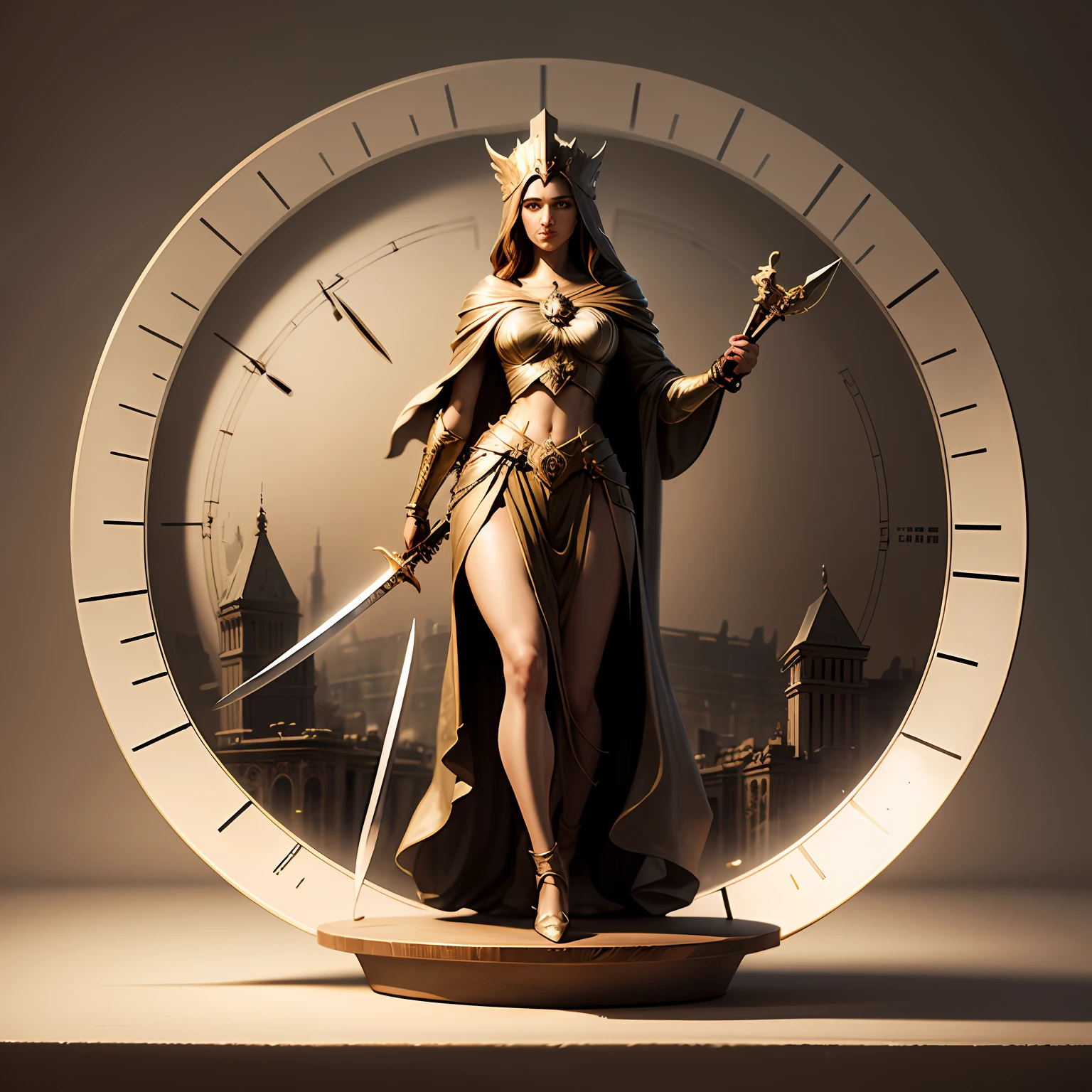 Create a logo with a scale, a sword, and the Lady of Justice --auto