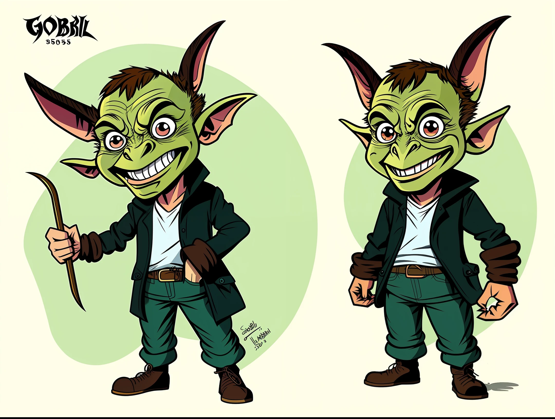 Goblin character in the cartoon style of the 50s