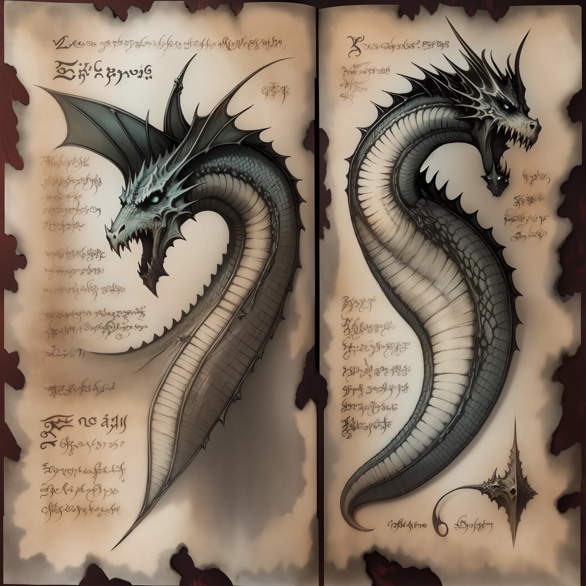 necronomicon sketch dragon