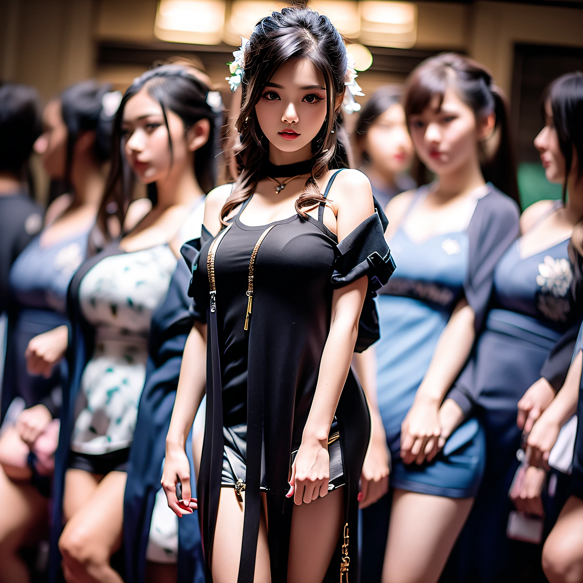 20 year old seductive girl, cute girl wearing tank, ultrarealistic sweet bunny, realistic young idol engraving, cute face with arms and legs, japanese goddess, sexy girl, slim girl model photo, beautiful asian girl, photorealistic perfect body, japanese model, attractive pose --auto