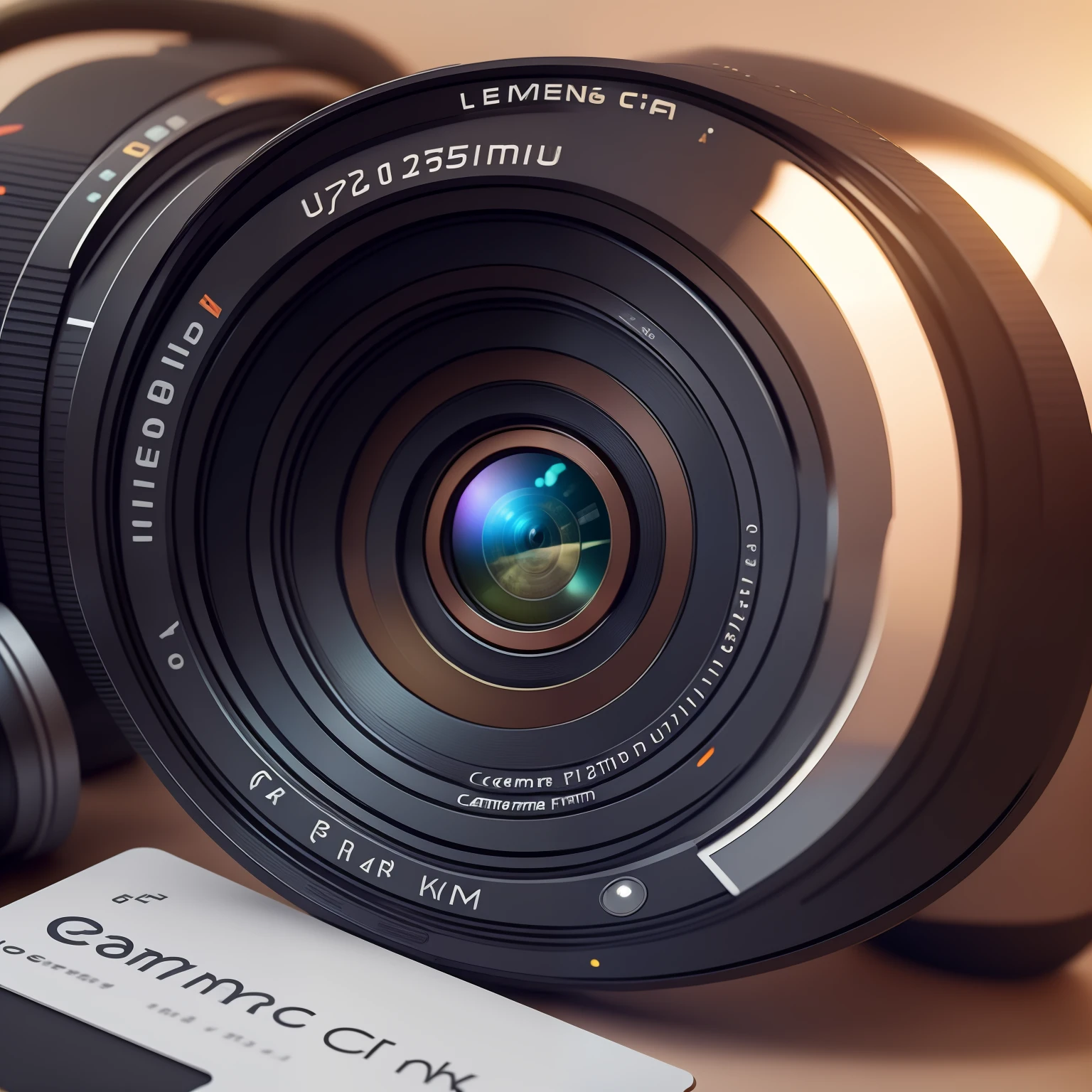 camera lens with a BIG card in front of it, close to wide angle anamorphic, 4k wide lenses photography, ultrawide lens, ultrawide lens, film lens, 15mm wide angle close up, anamorphic wide angle lens, ultra wide angle lens REALISTIC 4K