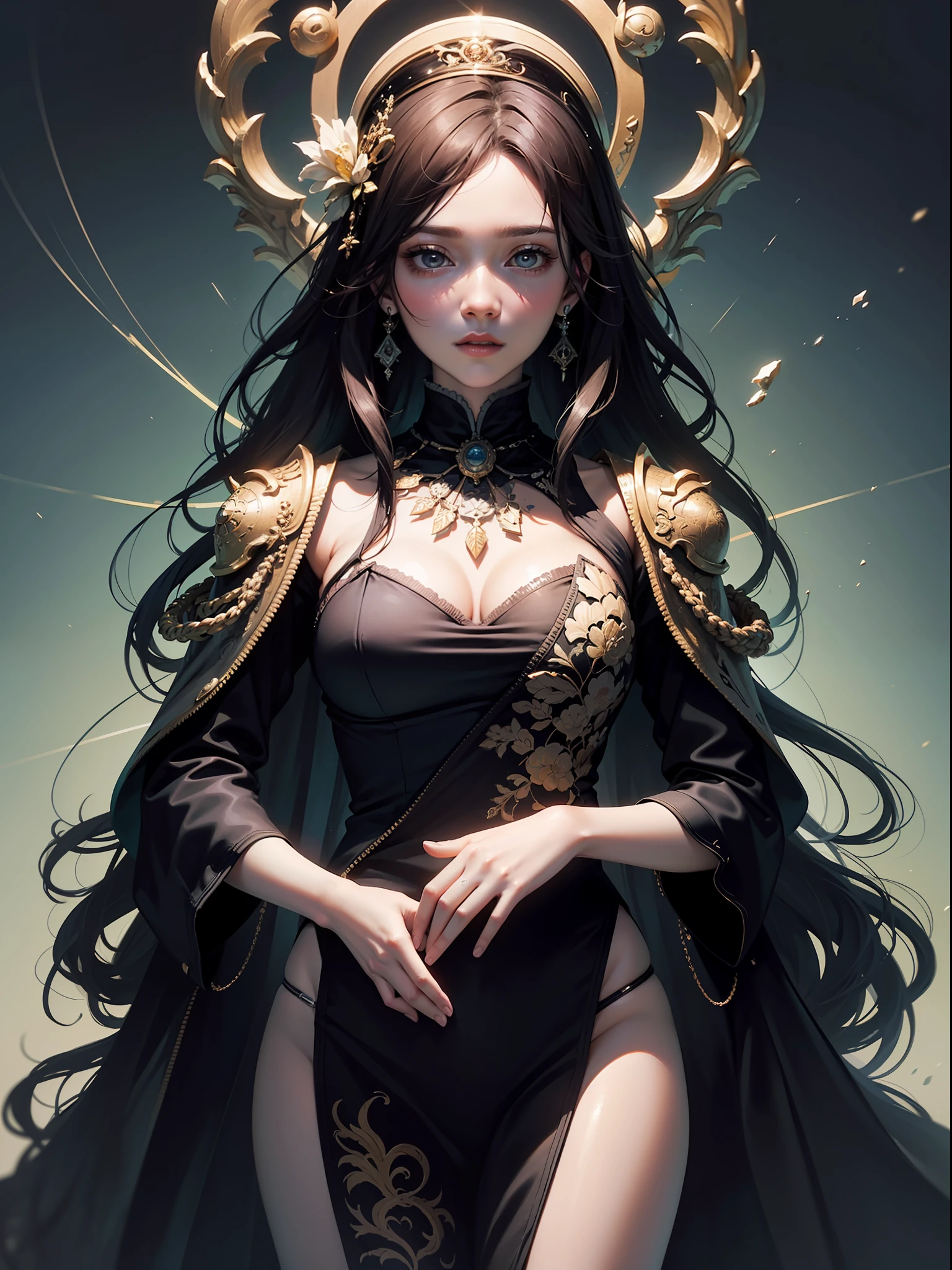 (8k, RAW photo, best quality, ultra detailed CG unity 8k wallpaper,masterpiece:1.2), a girl, 3d, ultra beautiful detailed eyes, Precise iris depiction,ultra-detailed face ,highest quality, (Zentangle, Mandala, Entanglement, Entanglement), (Fractal Art: 1.3), highly detailed, dynamic angles, cowboy shots, the most beautiful forms chaos, elegant, brutalist design, vivid colors, romanticism, James Jean, Robbie Dowi Antono, Los Tran, Francis Bacon, Michal Muratz, Adrian Guyney, Petra Cortwright, Gerhard Richter, Takato Yamamoto, Ashley Wood, Ultra-Detailed Beautiful Background Drawn by Professional Illustrator, Background with a Sense of Perspective