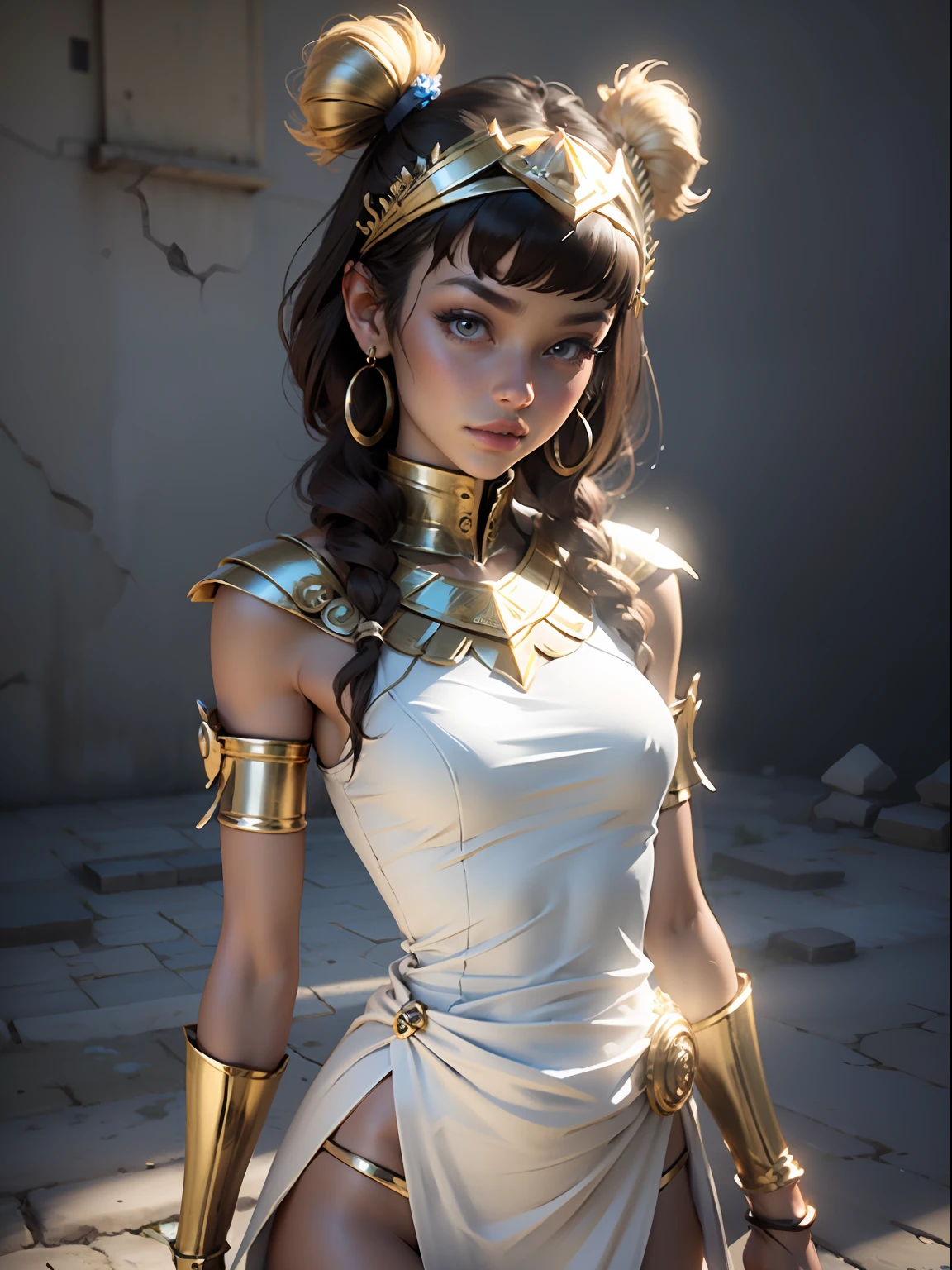 adult cleopatra, 3D, diffused light, covered dress