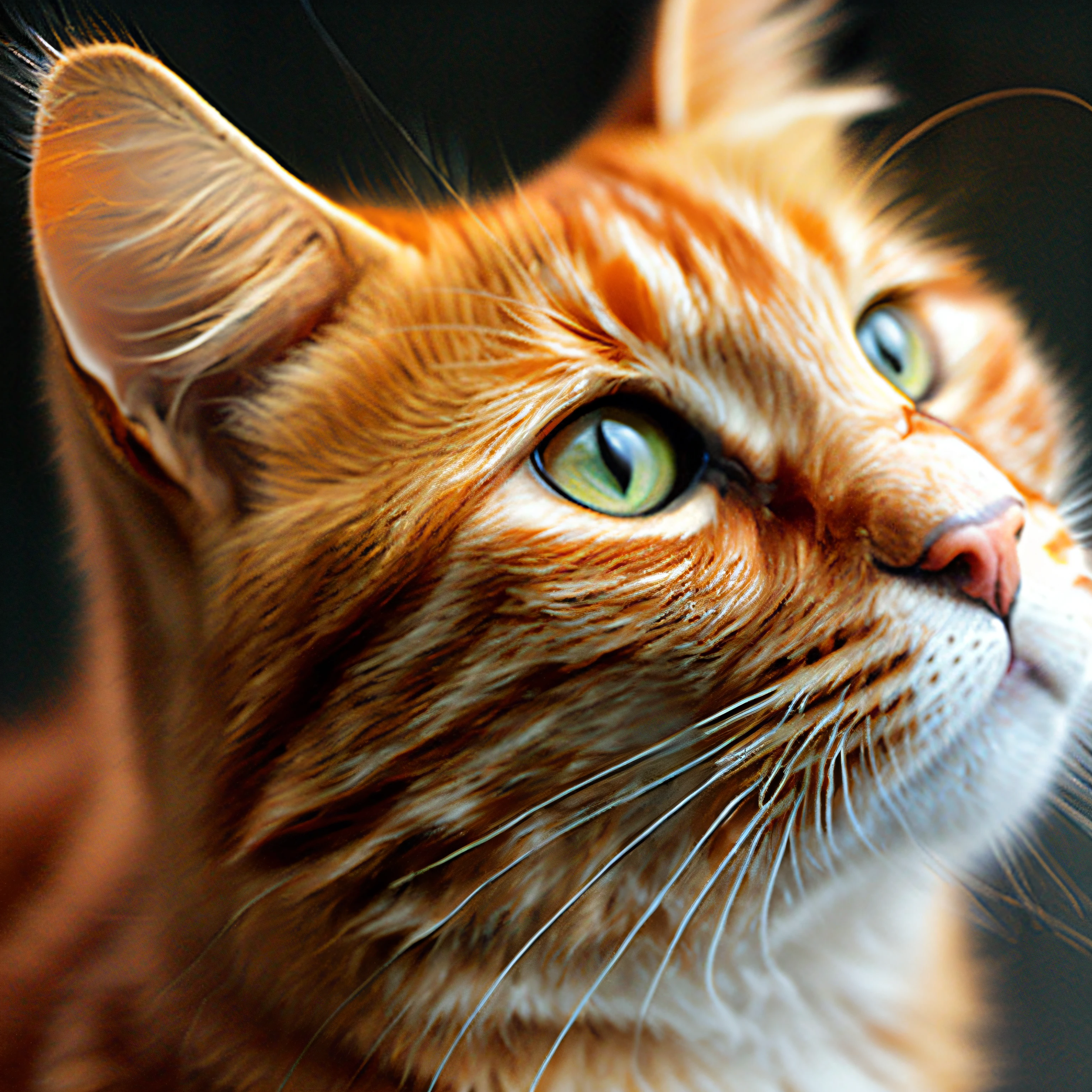 KittyPic Photo GingerTomCat, whole body, stands on its hind legs and smokes