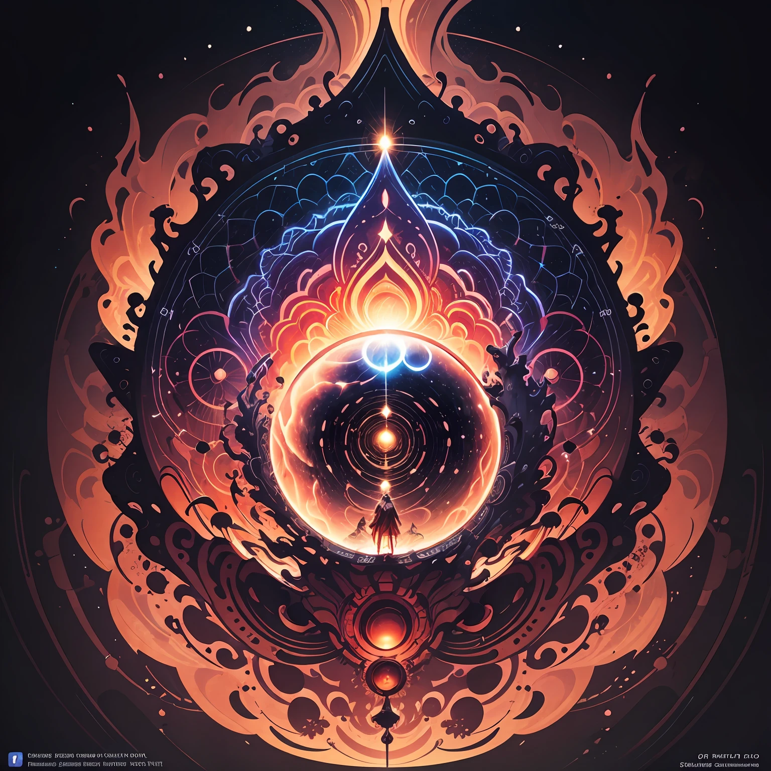 Generate a visual for a Facebook post exploring the mystical connection between music and the creation of the universe --auto