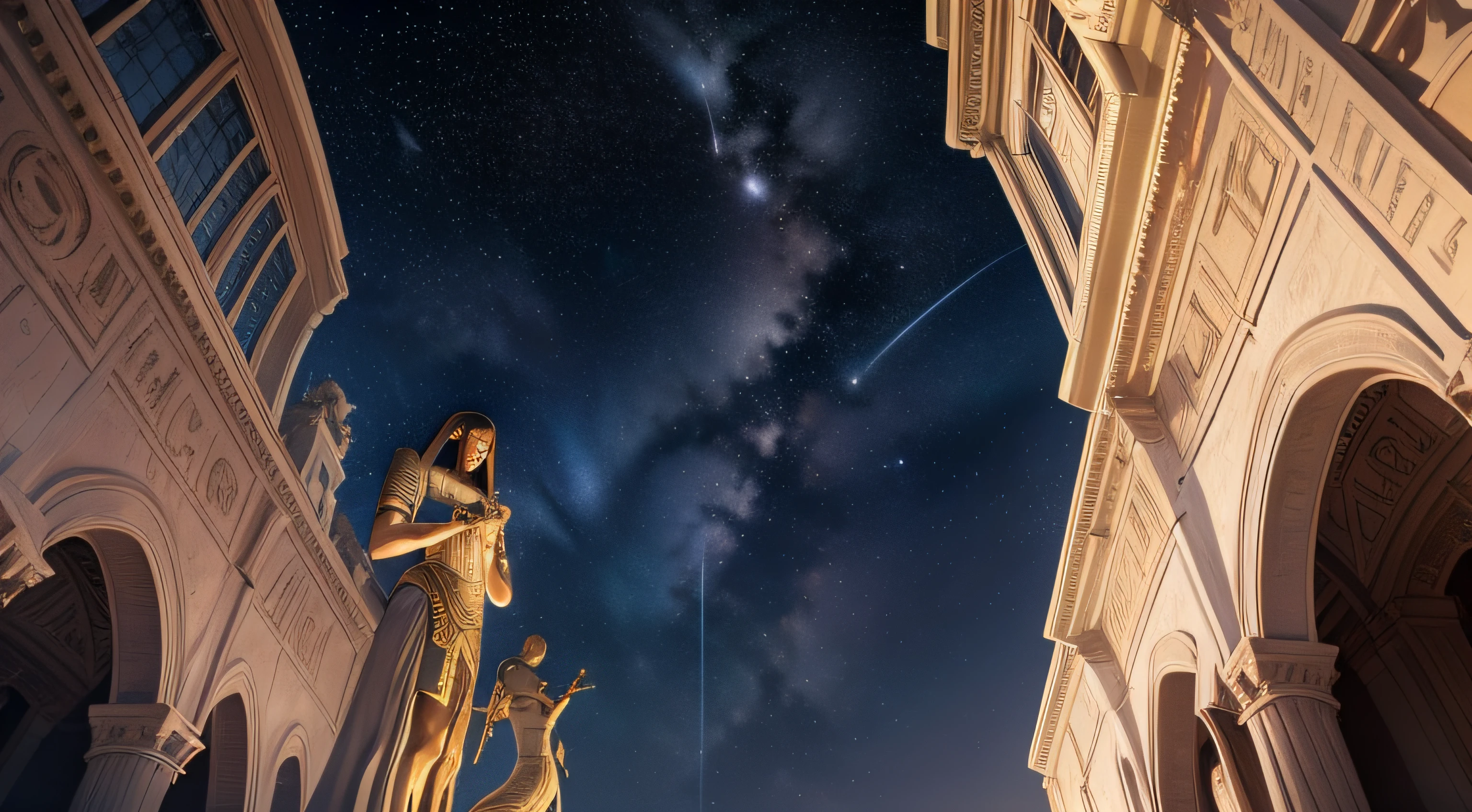 constellation, Osiris, Isis, Egyptian mythology, fantastic atmosphere, starry sky, clear air