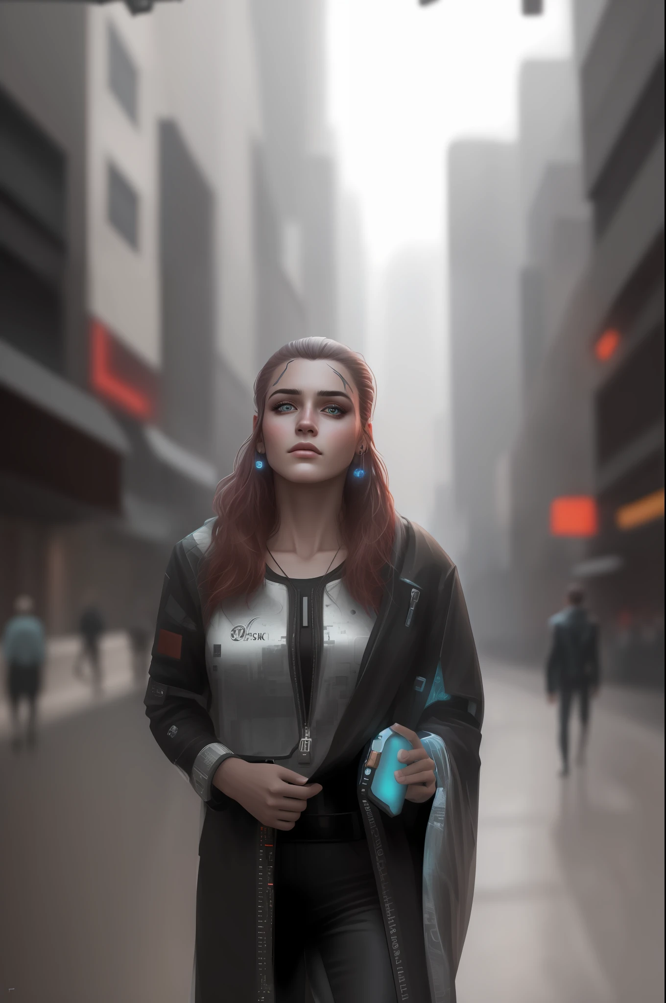 Change background cyberpunk handsome girl, realistic face, 8k, ultra realistic,
