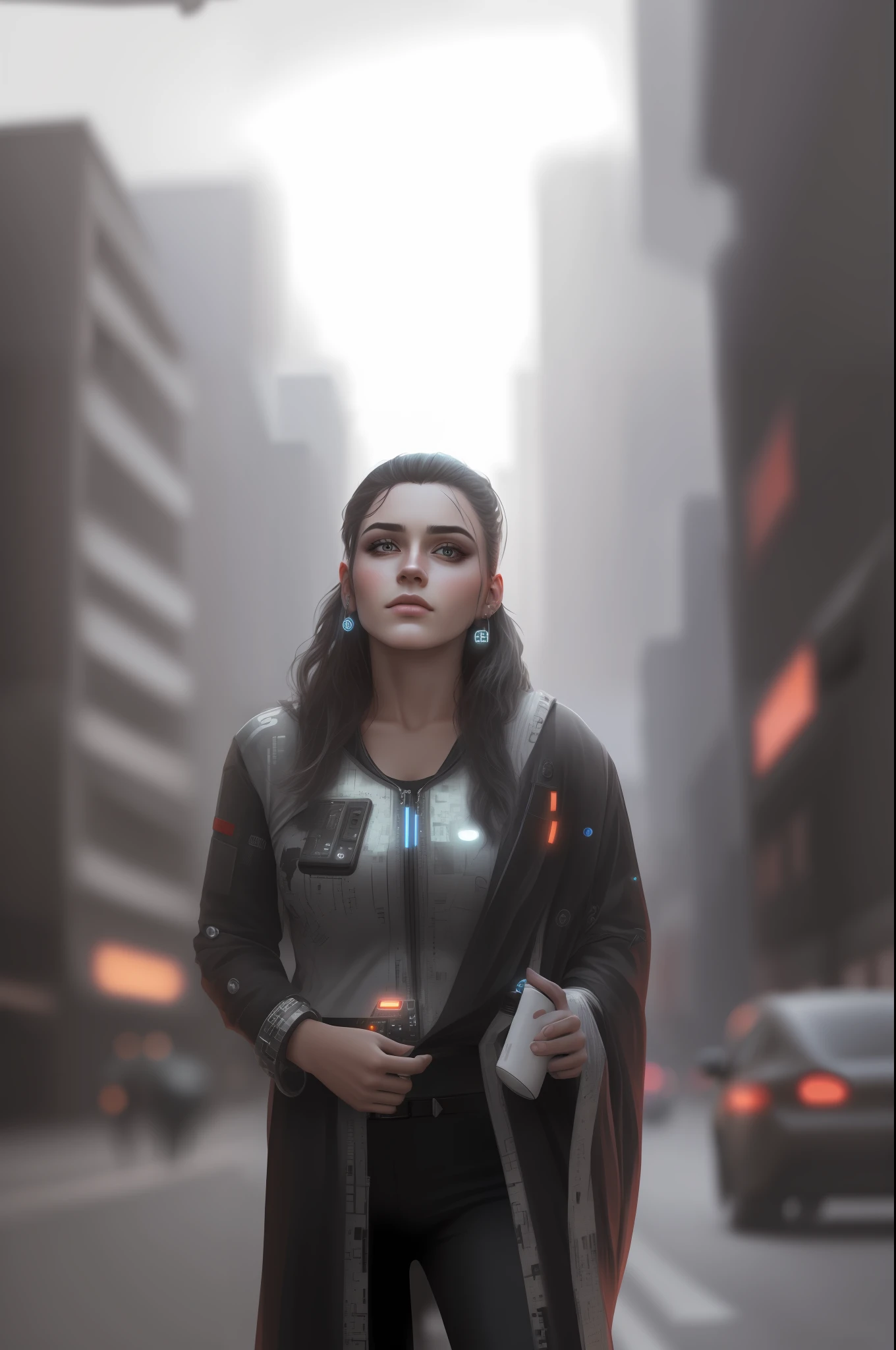 Change background cyberpunk handsome girl, realistic face, 8k, ultra realistic,