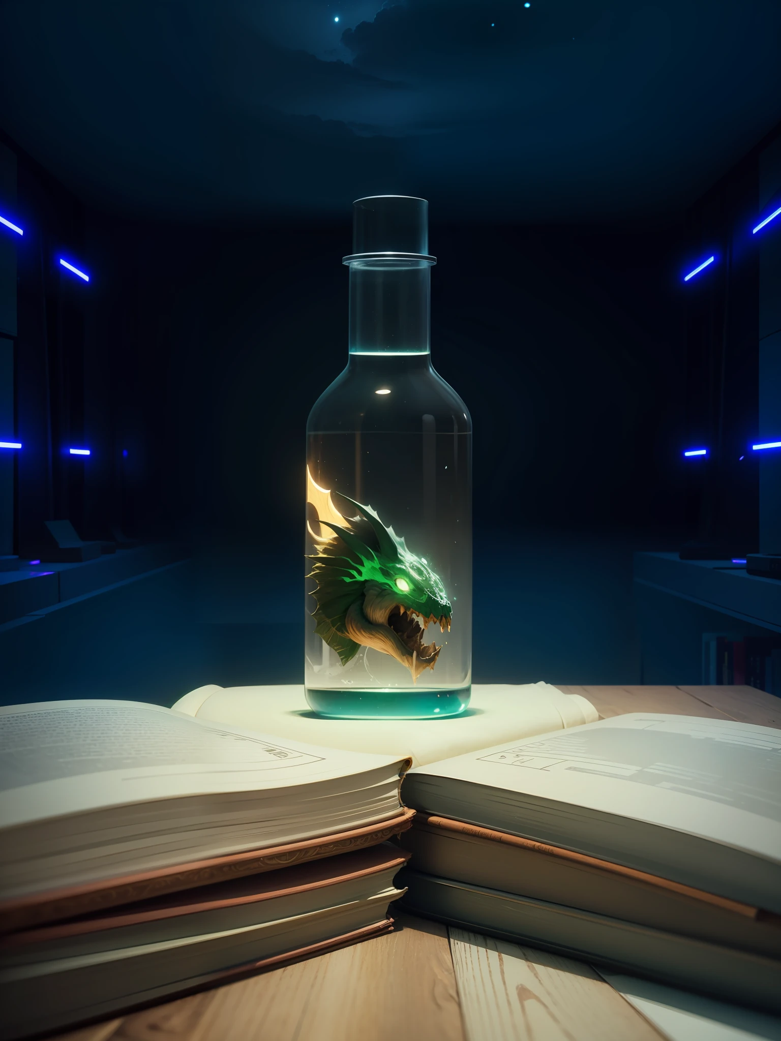 Table with books