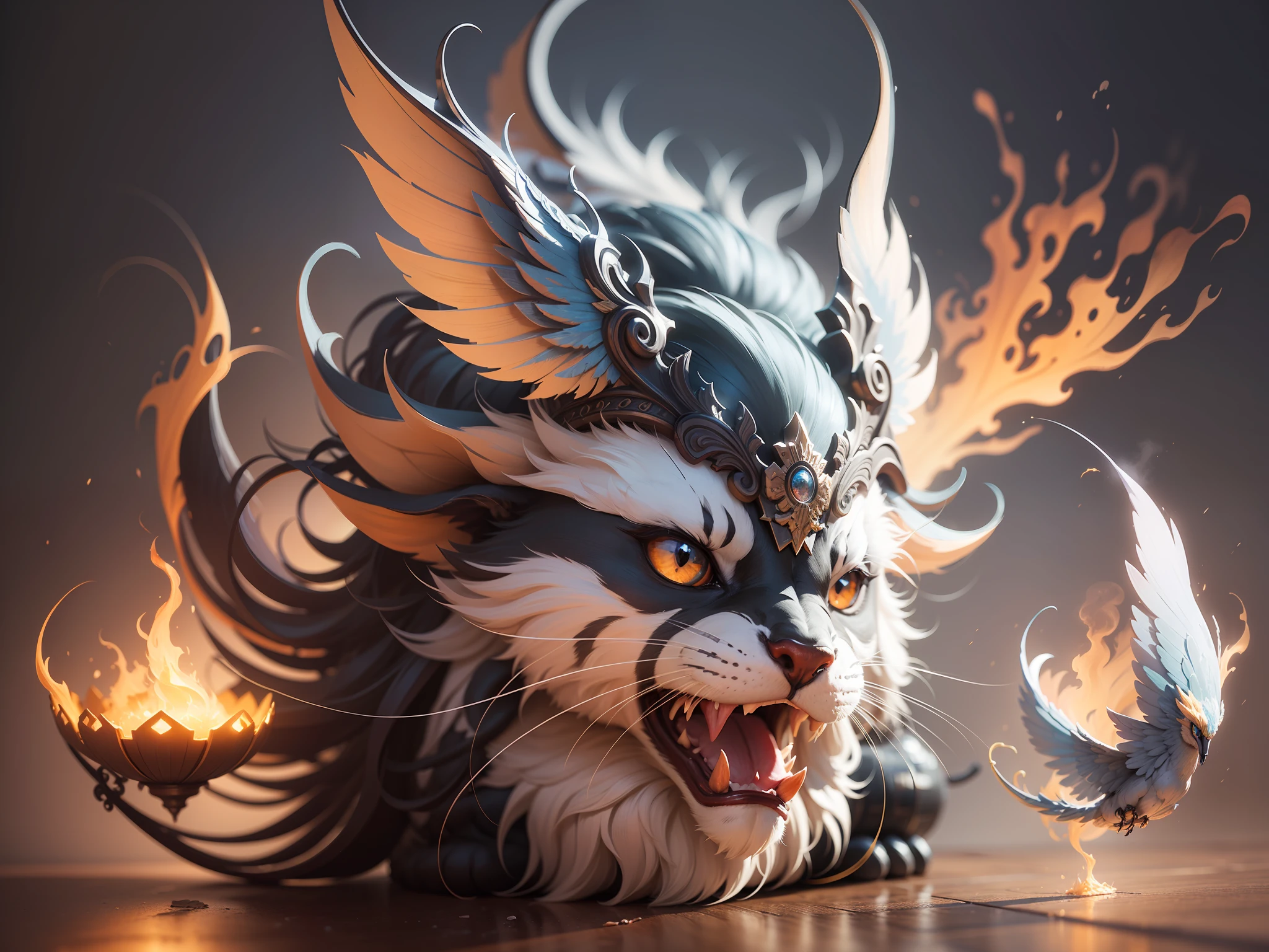 "Create with inspired ultra-detailed concept art" 3D relief, meticulously carved, phoenix and couple carving, spirit, traditional Chinese style, multi-dimensional paper fog crafts, ultra-wide angle view, dream, 8K, romantic, high resolution, 8k" masterpiece. Unleash your inner Cu73Cre4ture programmer with the power of steady diffusion and bring your imagination to life! ", high detail, 8k, highly realistic and complex, fantasy art
