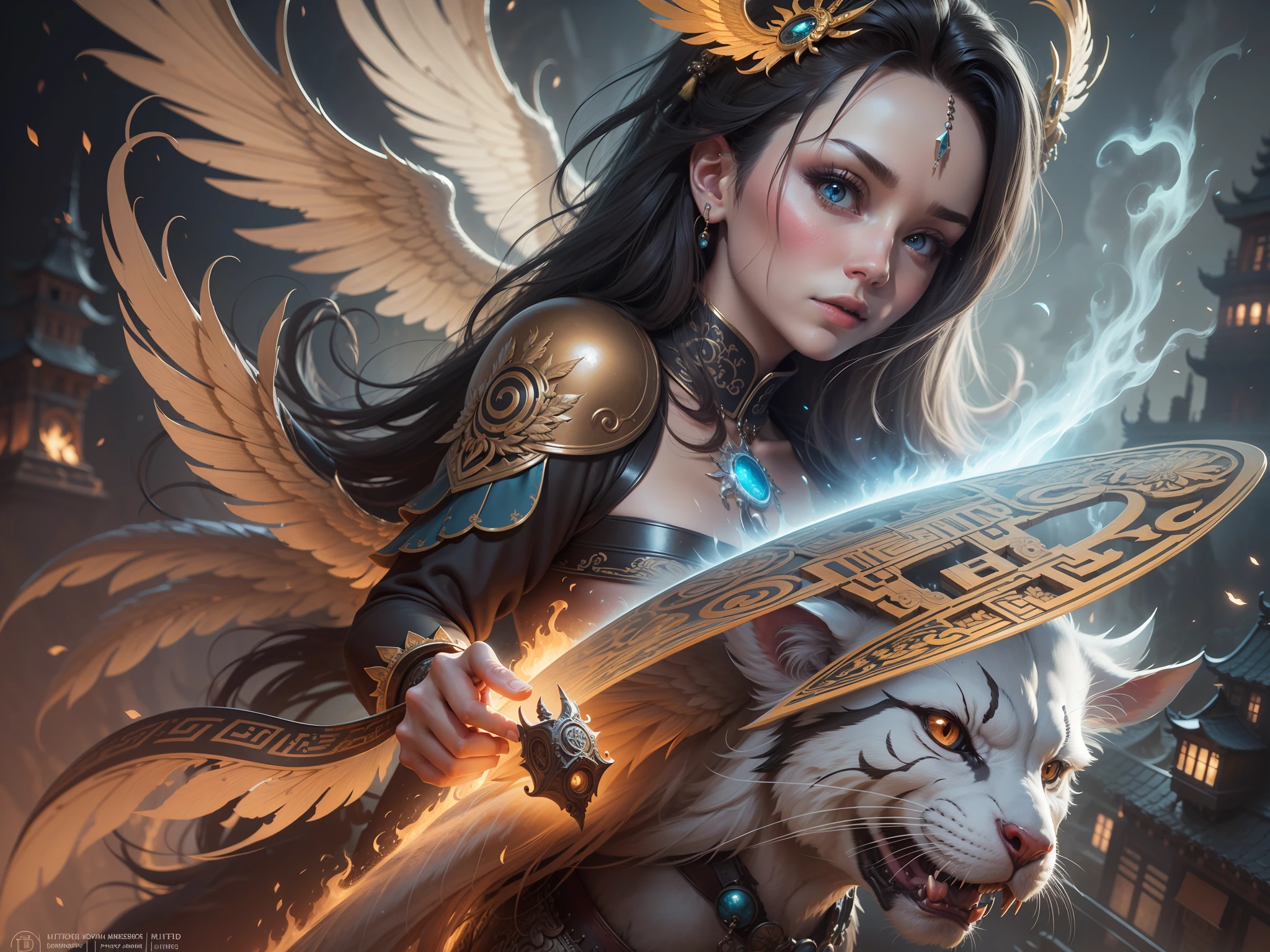 "Create with inspired ultra-detailed concept art" 3D relief, meticulously carved, phoenix and couple carving, spirit, traditional Chinese style, multi-dimensional paper fog crafts, ultra-wide angle view, dream, 8K, romantic, high resolution, 8k" masterpiece. Unleash your inner Cu73Cre4ture programmer with the power of steady diffusion and bring your imagination to life! ", high detail, 8k, highly realistic and complex, fantasy art