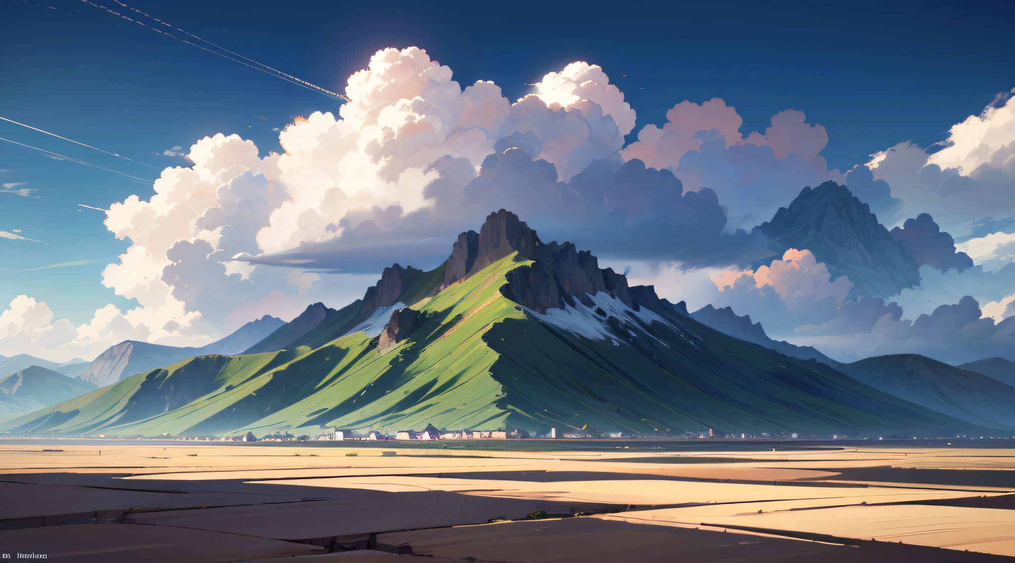 Vast, large sky, def create_scenario (anime model) description=input(" Vast sky, large mountains and hills village: ") location=input("a village: "
