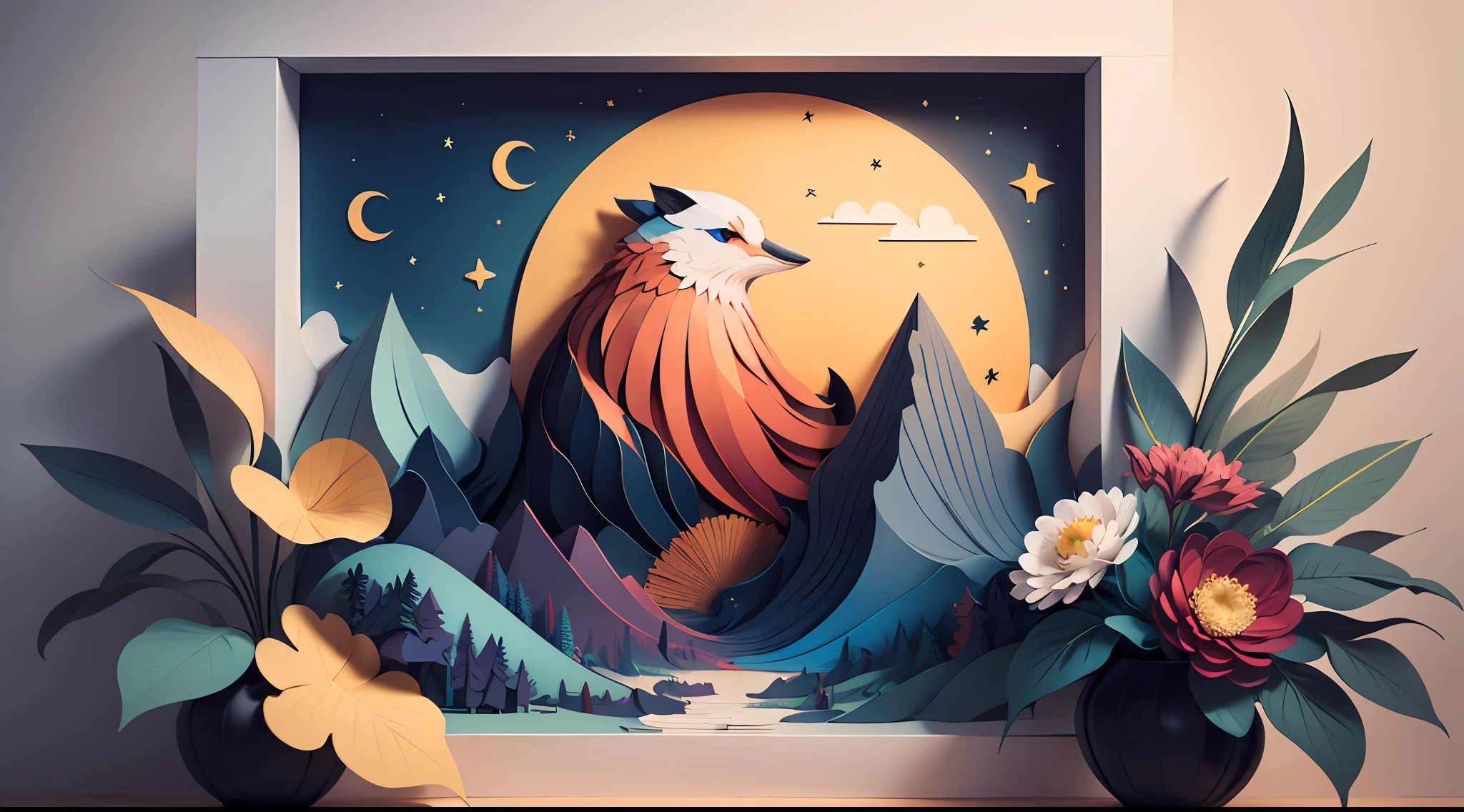 (((masterpiece))), bestquality, illustration, paper_cut,