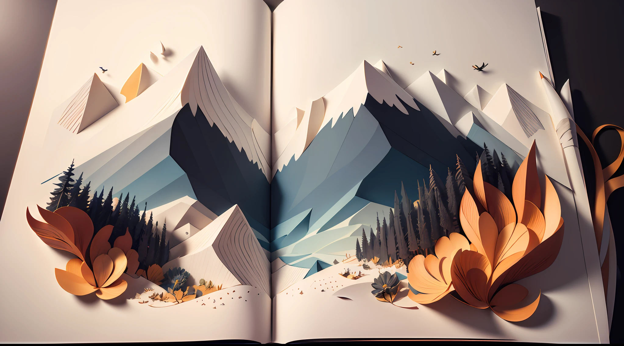 ((masterpiece))), bestquality, illustration, paper_cut,leao