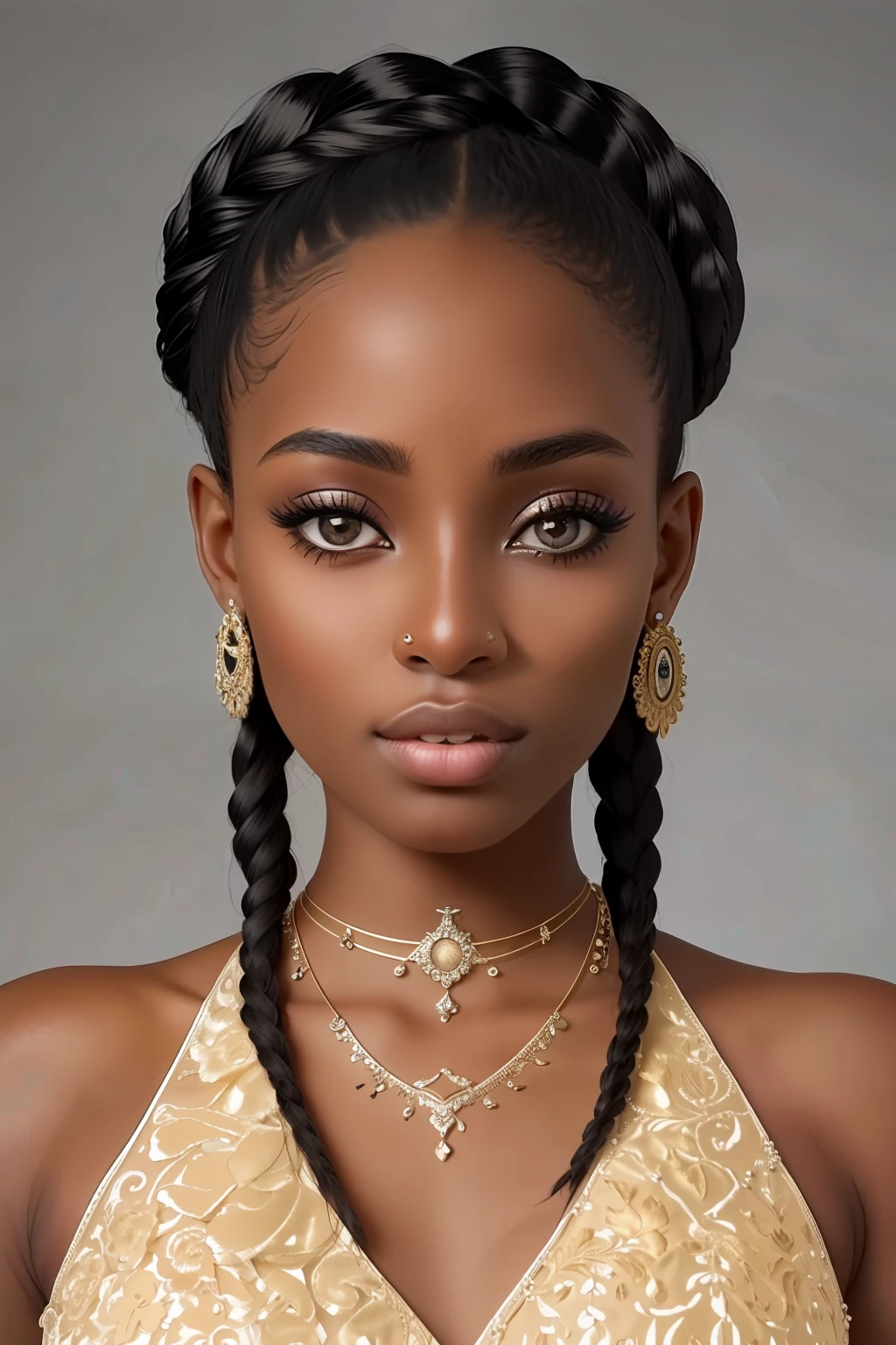 beautiful 20 year old black girl, Colombian from Cartagena, with small fruits on her head in the style of the black palenqueras of Cartagena, dark skin, style, realistic, award-winning photo, (very detailed symmetrical eyes, fantastic eyes, intricate eyes: detailed background, high quality, perfect, ultra hd 8k cinematic lighting