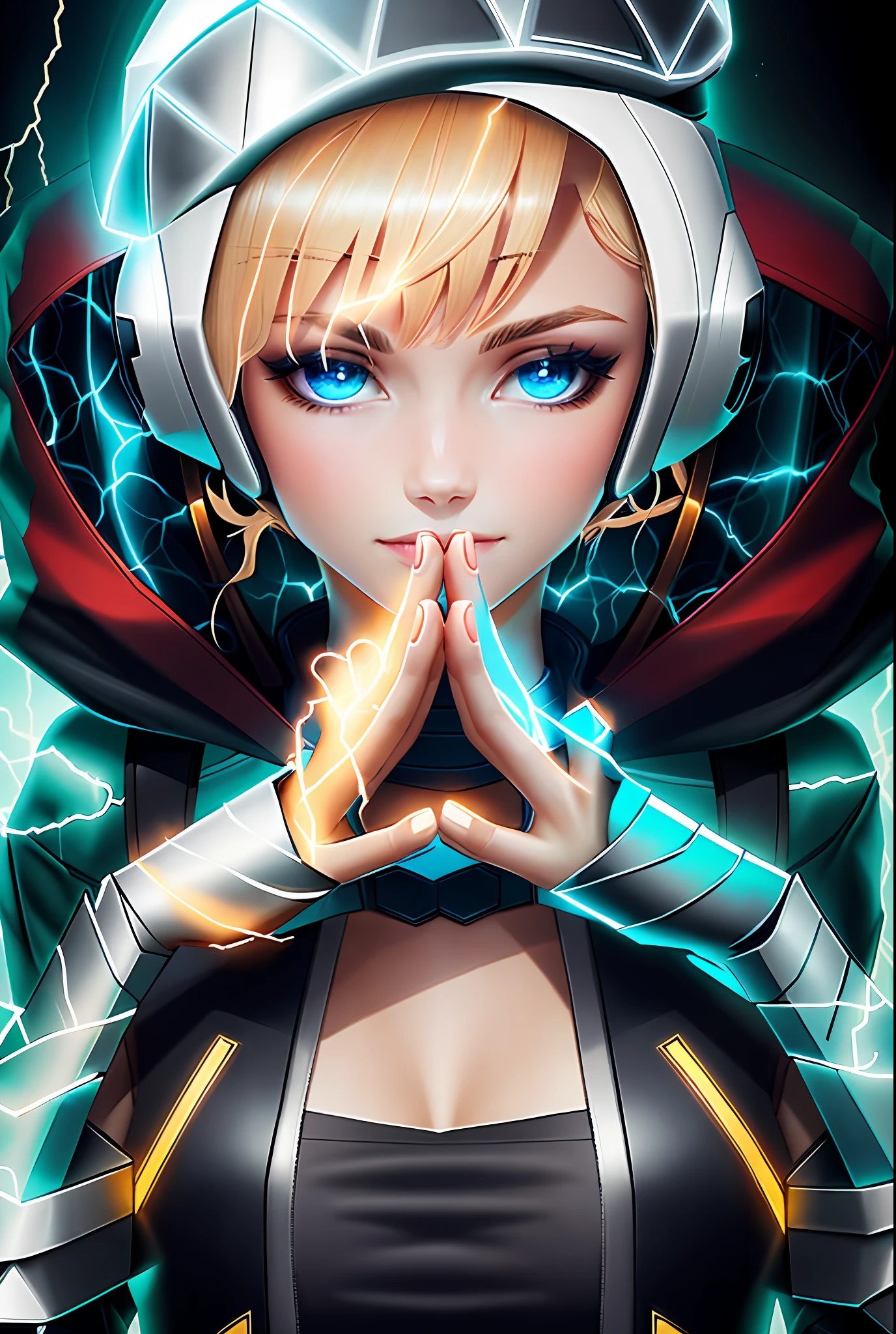 keep the original image but add a lightning effects throughout the image