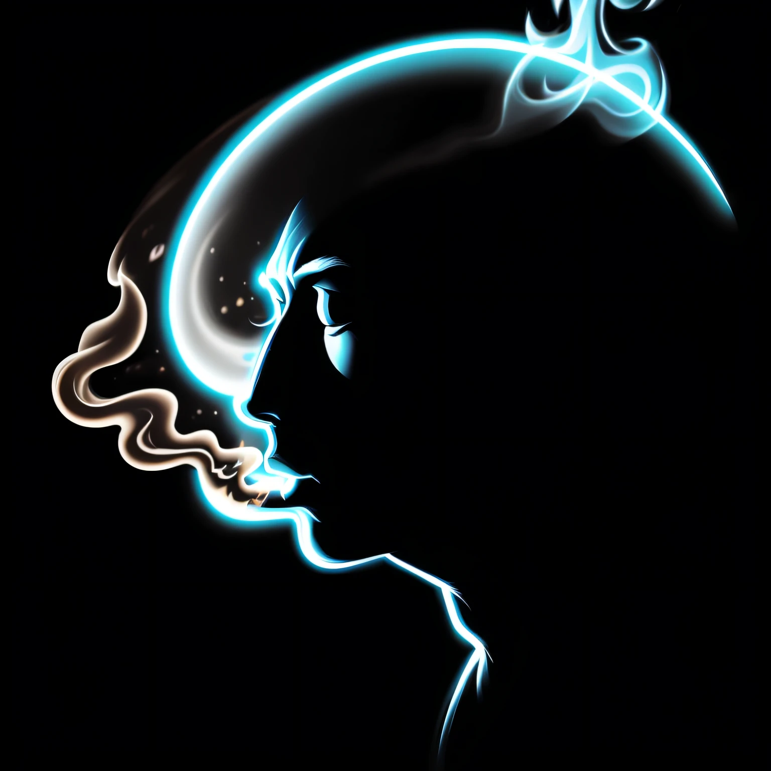 Extra Terrestrial Smoking Marijuana Drawing --auto