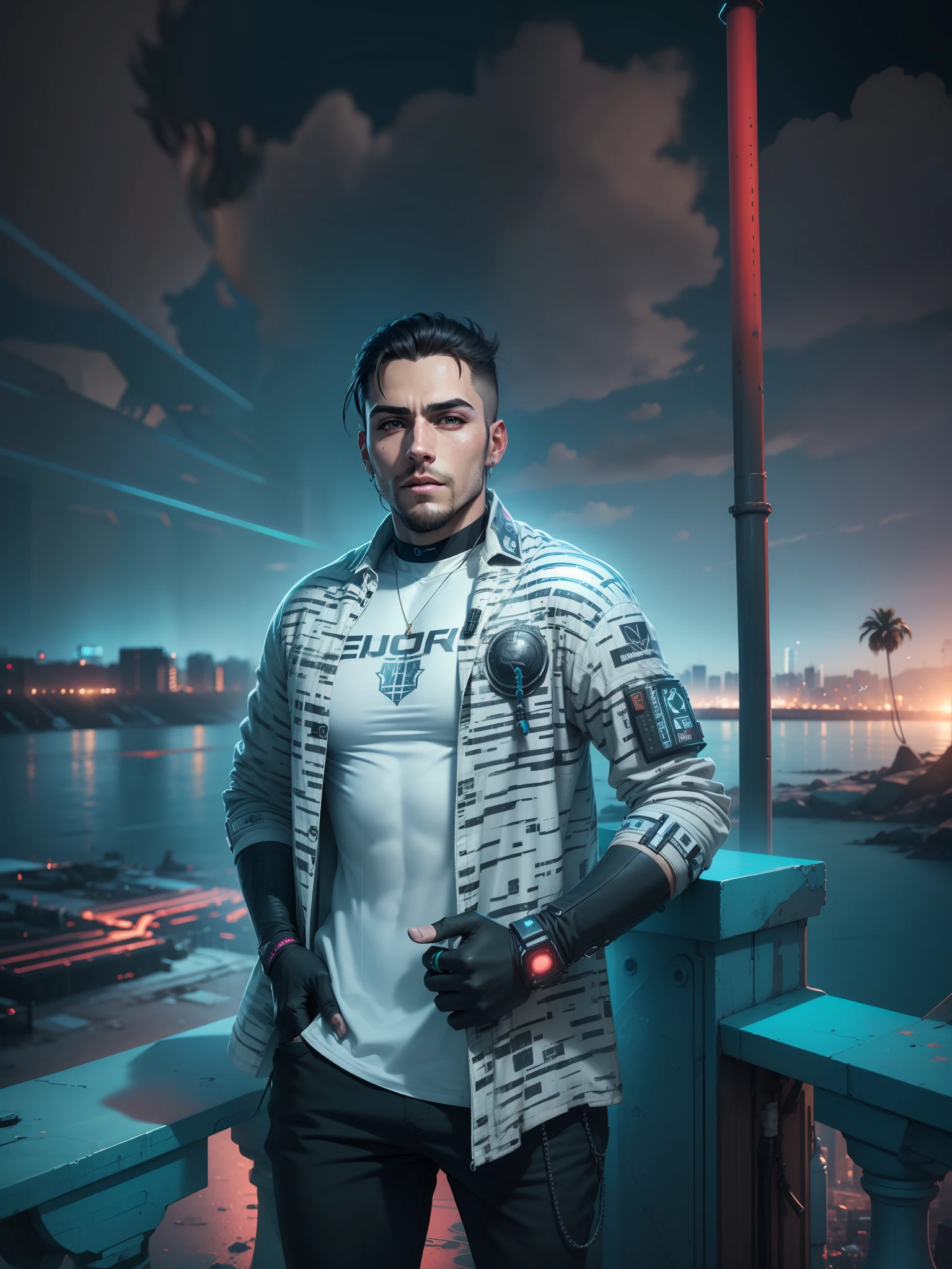 Cyberpunk handsome boy with same as original face 8k ultra resolution