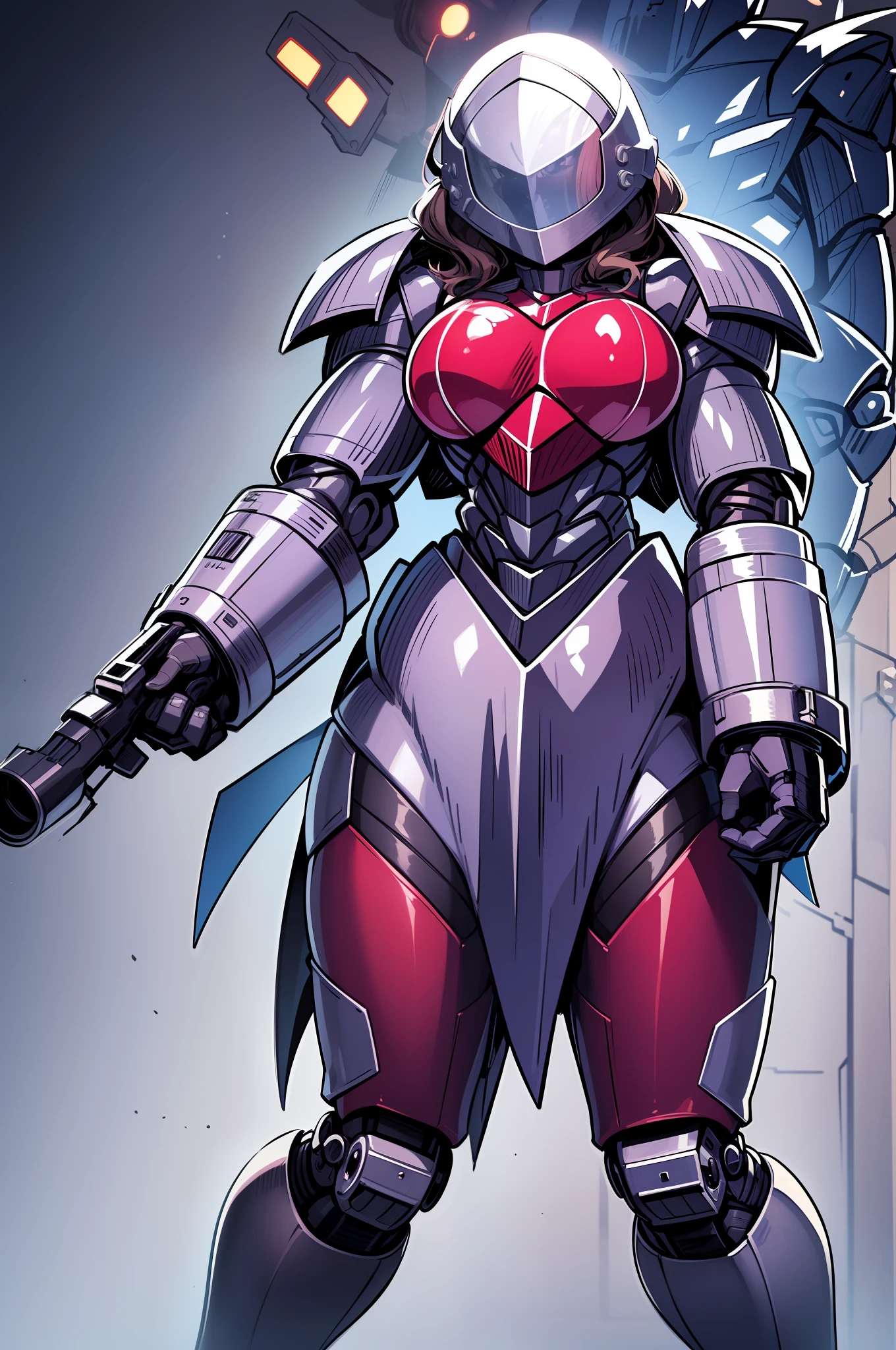 head encased in armor
