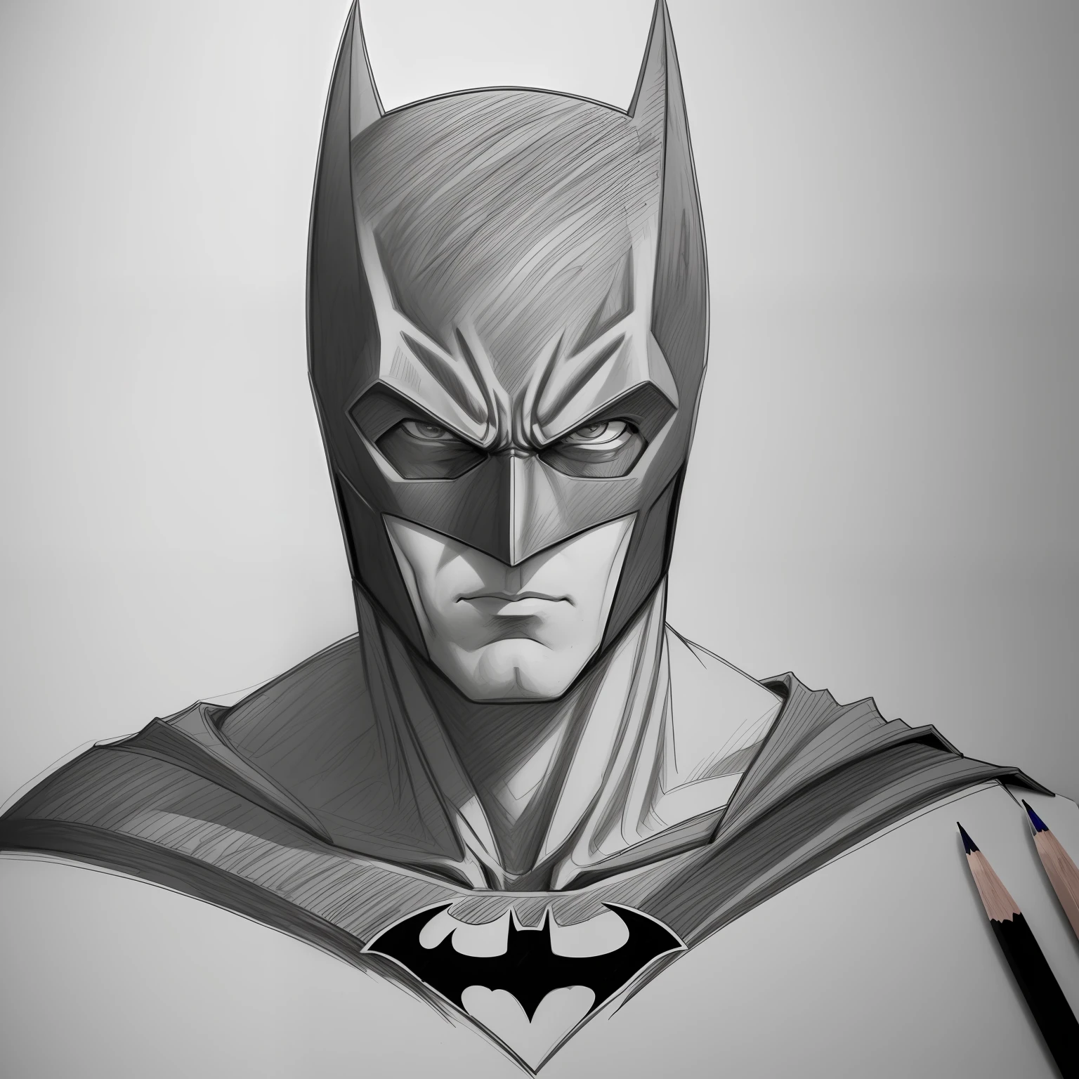 batman drawing with pencils on a white paper, batman portrait, portrait of batman, epic pencil illustration, detailed 4 k drawing, portrait batman ancient biblical, drawing 4k, 4 k drawing, high quality sketch art, superhero portrait, the batman, pencile and ink, hyperrealistic sketch, inspired by Alex Ross, inspired by Jim Lee, high quality sketch, pencil draw
