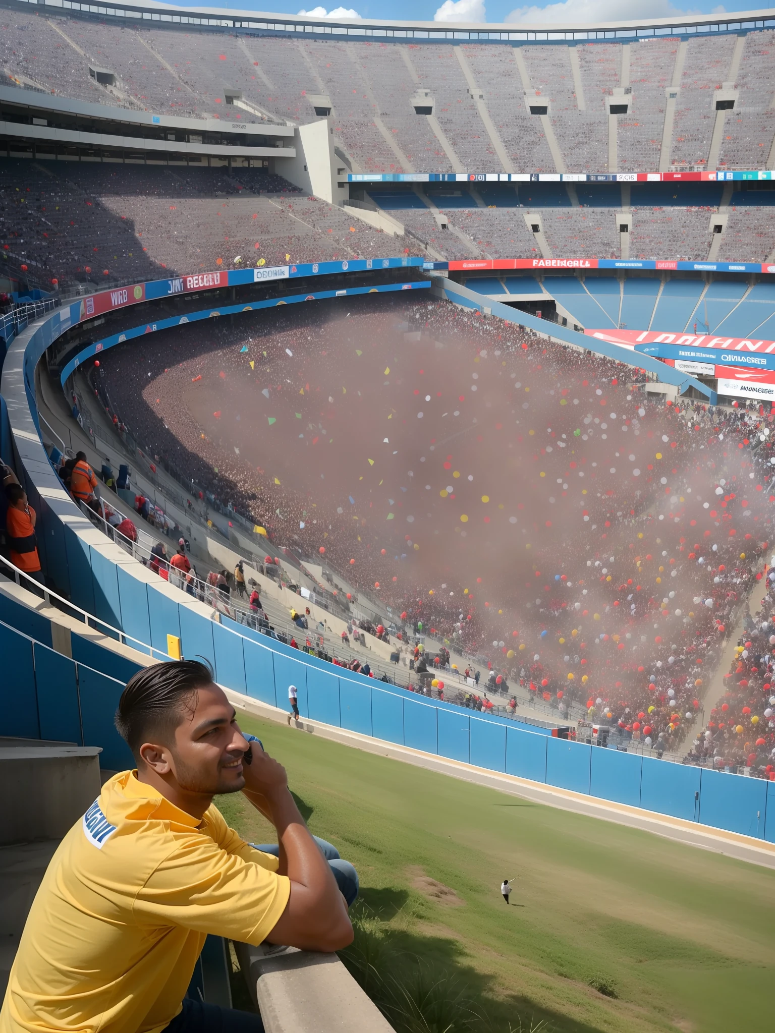 Flamengo fan watching a game at the Maracanã